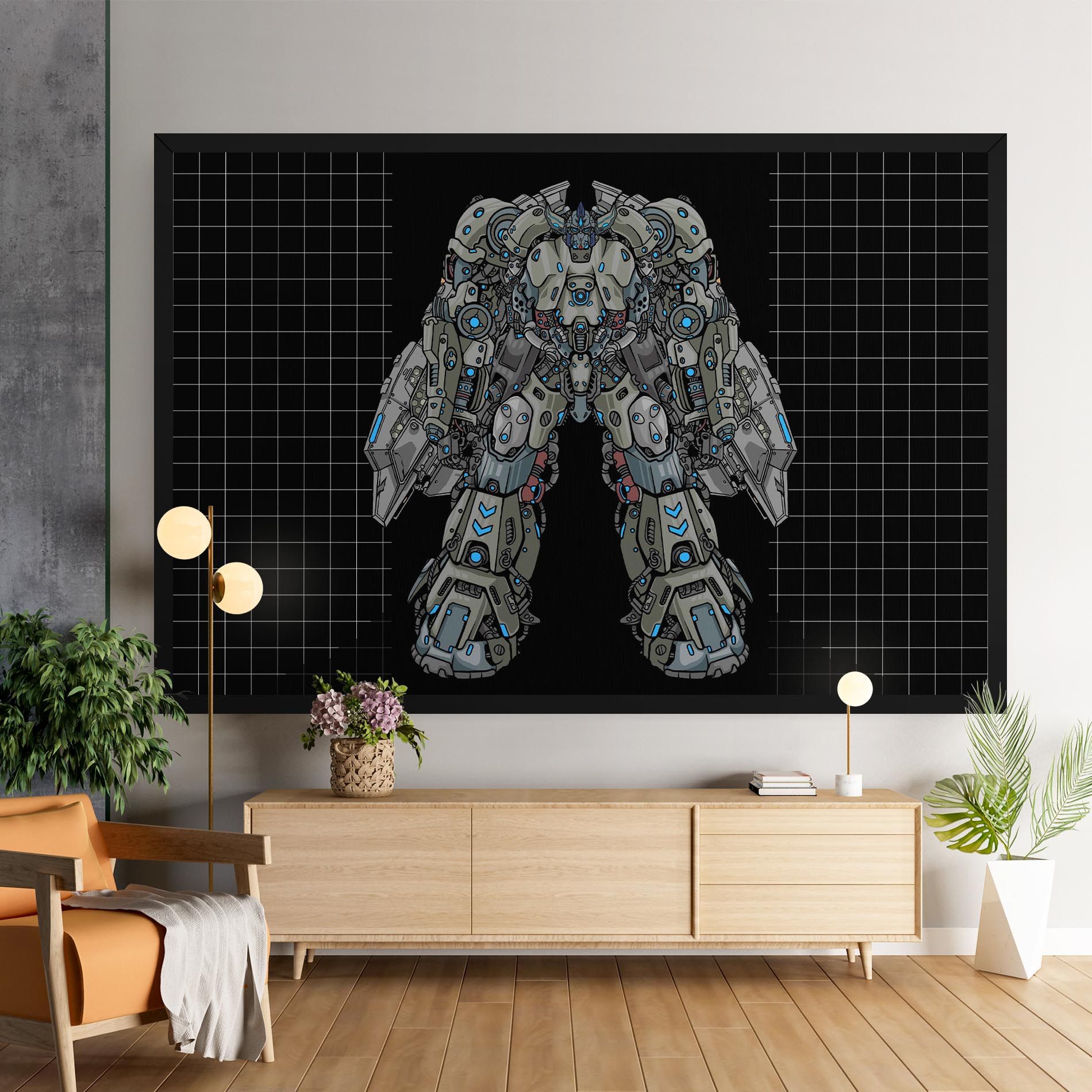 Grey Blue Robot mockup 9