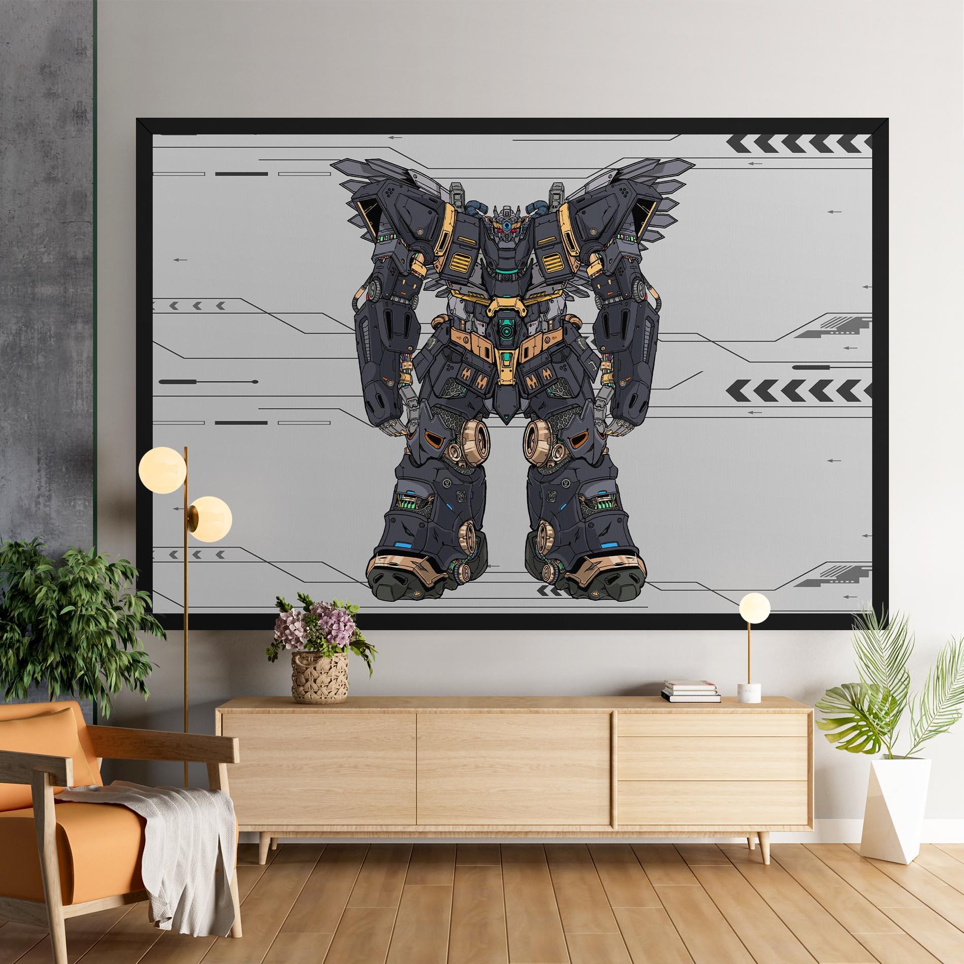 Vászonkép Grey Yelloy Robot mockup 9