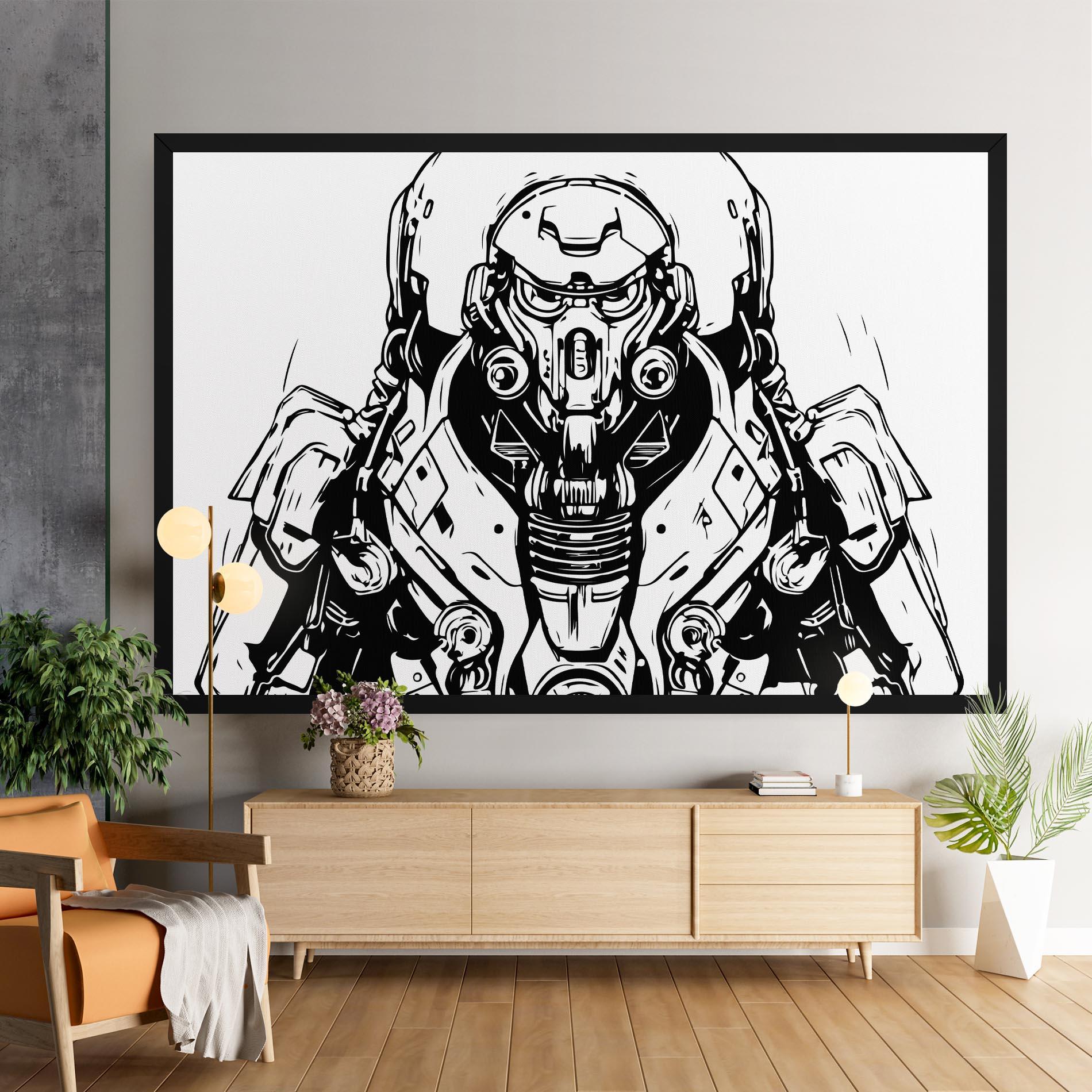 Vászonkép Military Robot mockup 9