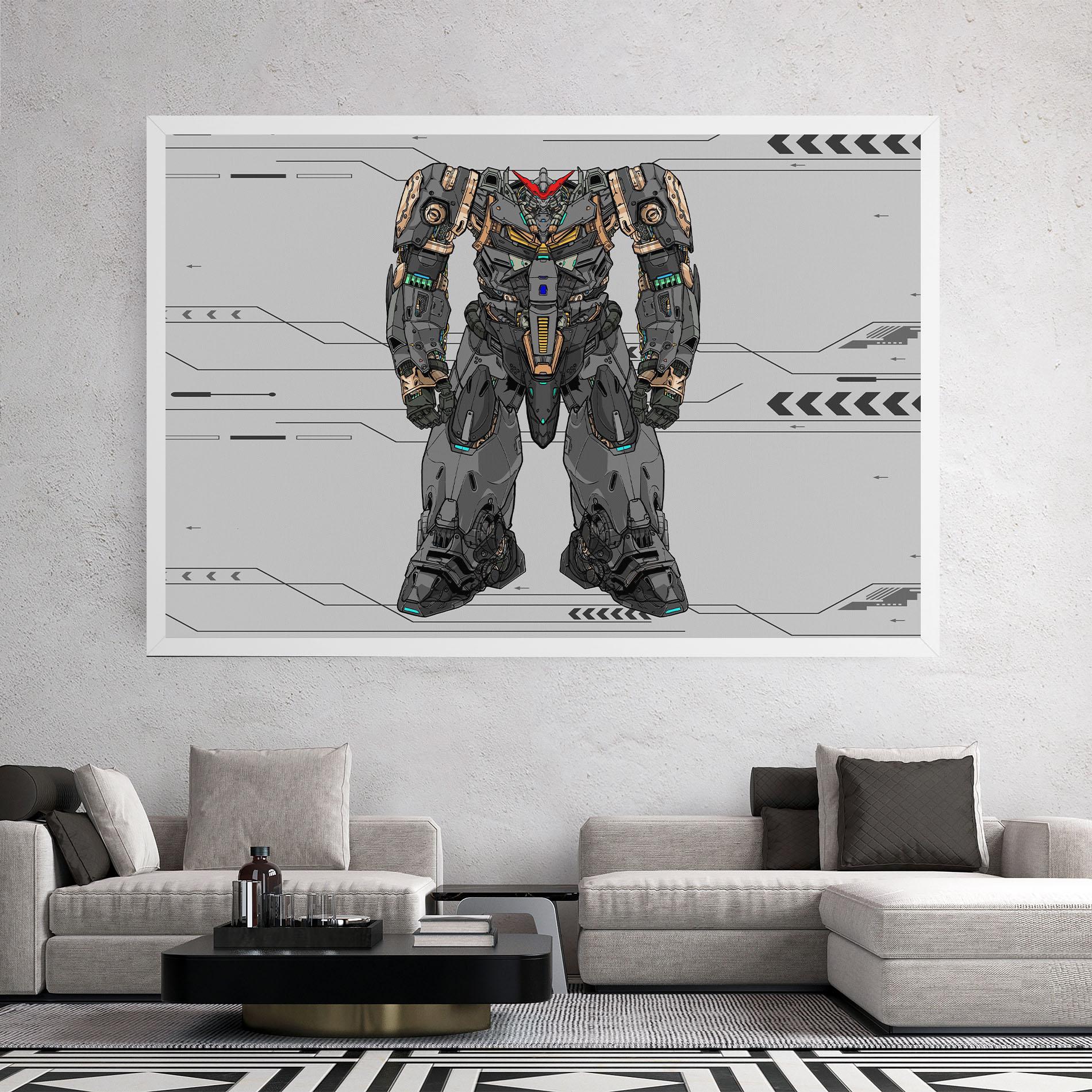 Vászonkép Big Grey Robot mockup 2