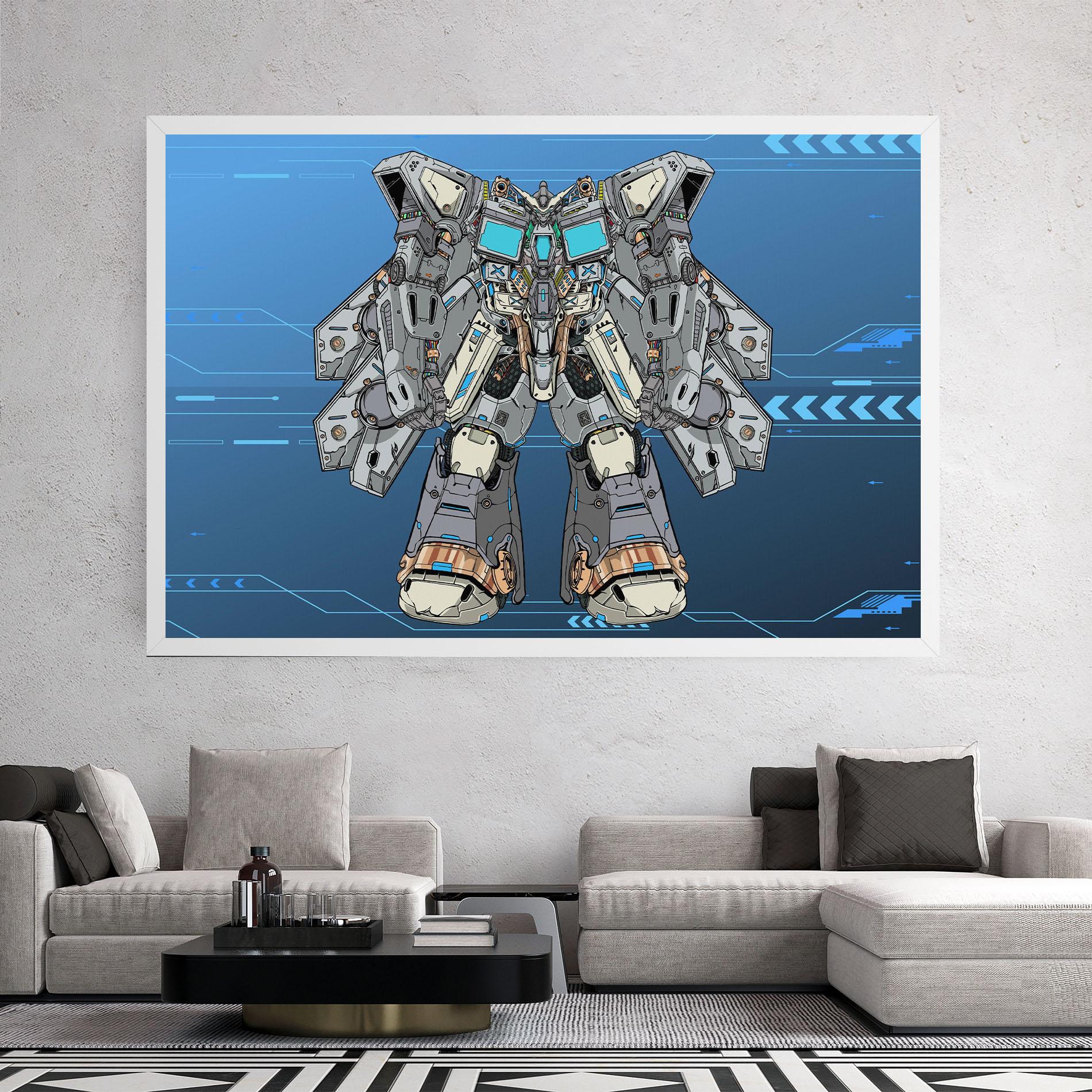 Vászonkép Blue Grey Robot mockup 2