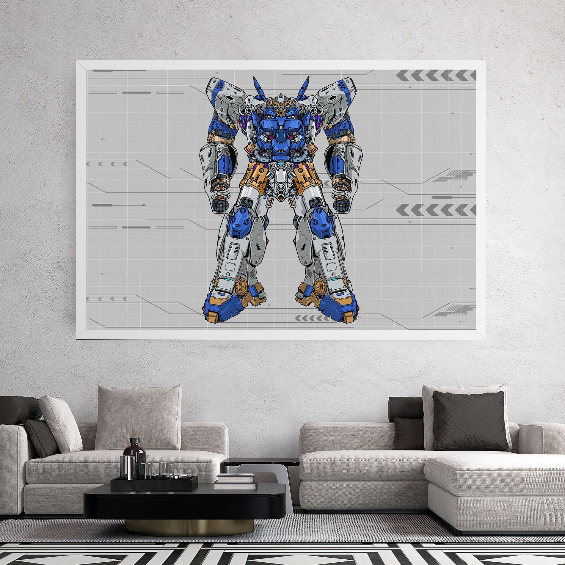 Vászonkép Blue Yellow Robot mockup 2