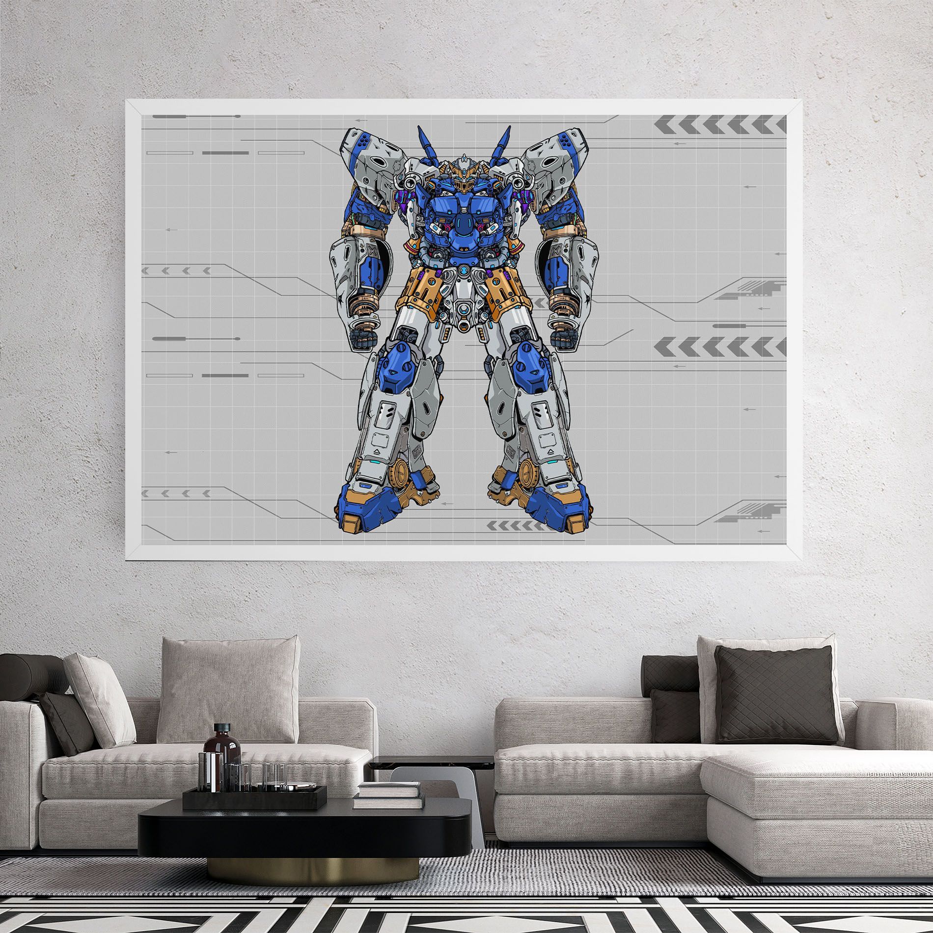 Blue Yellow Robot mockup 2