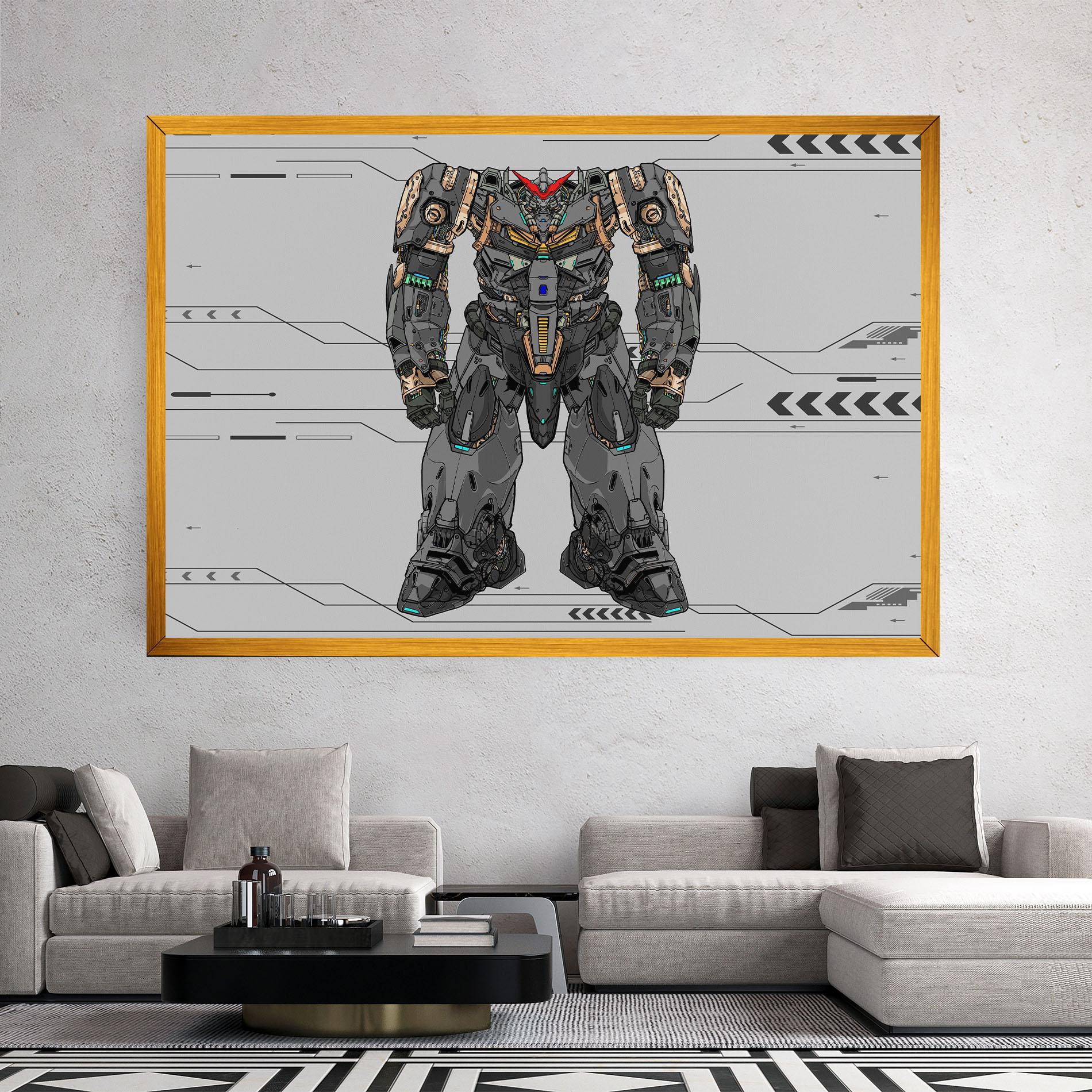 Vászonkép Big Grey Robot mockup 2