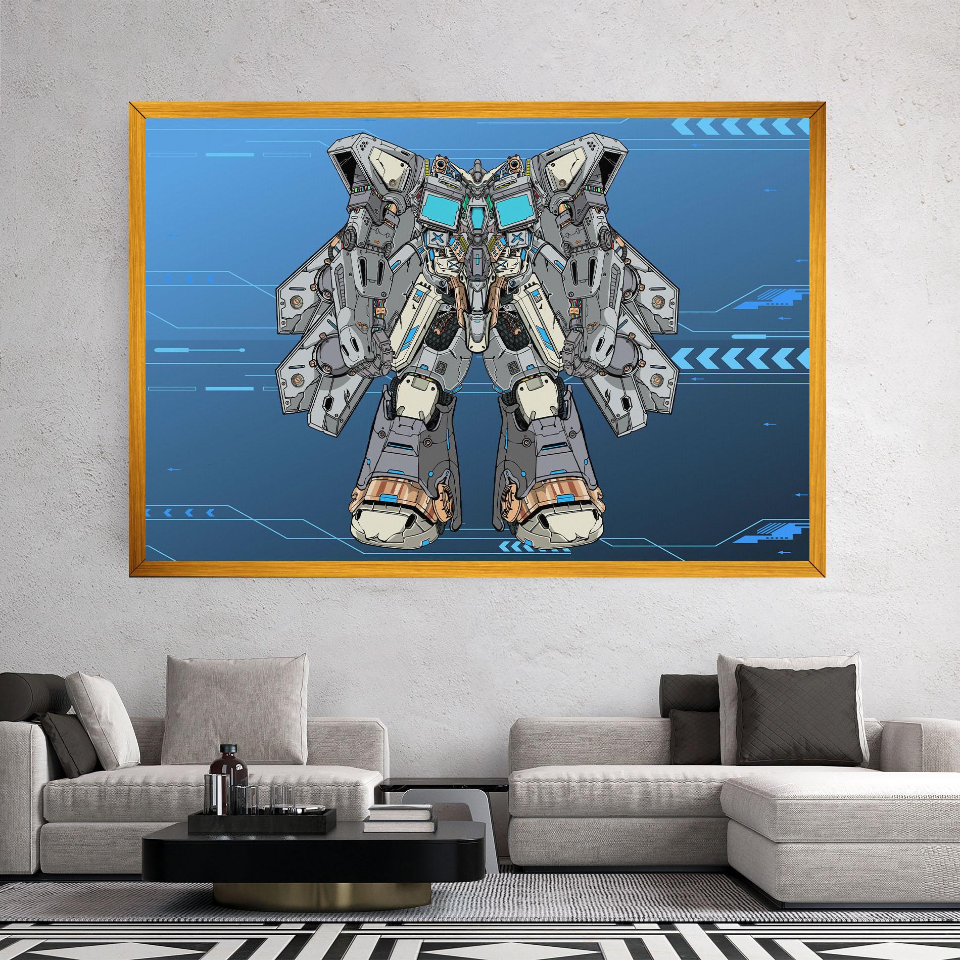 Vászonkép Blue Grey Robot mockup 2