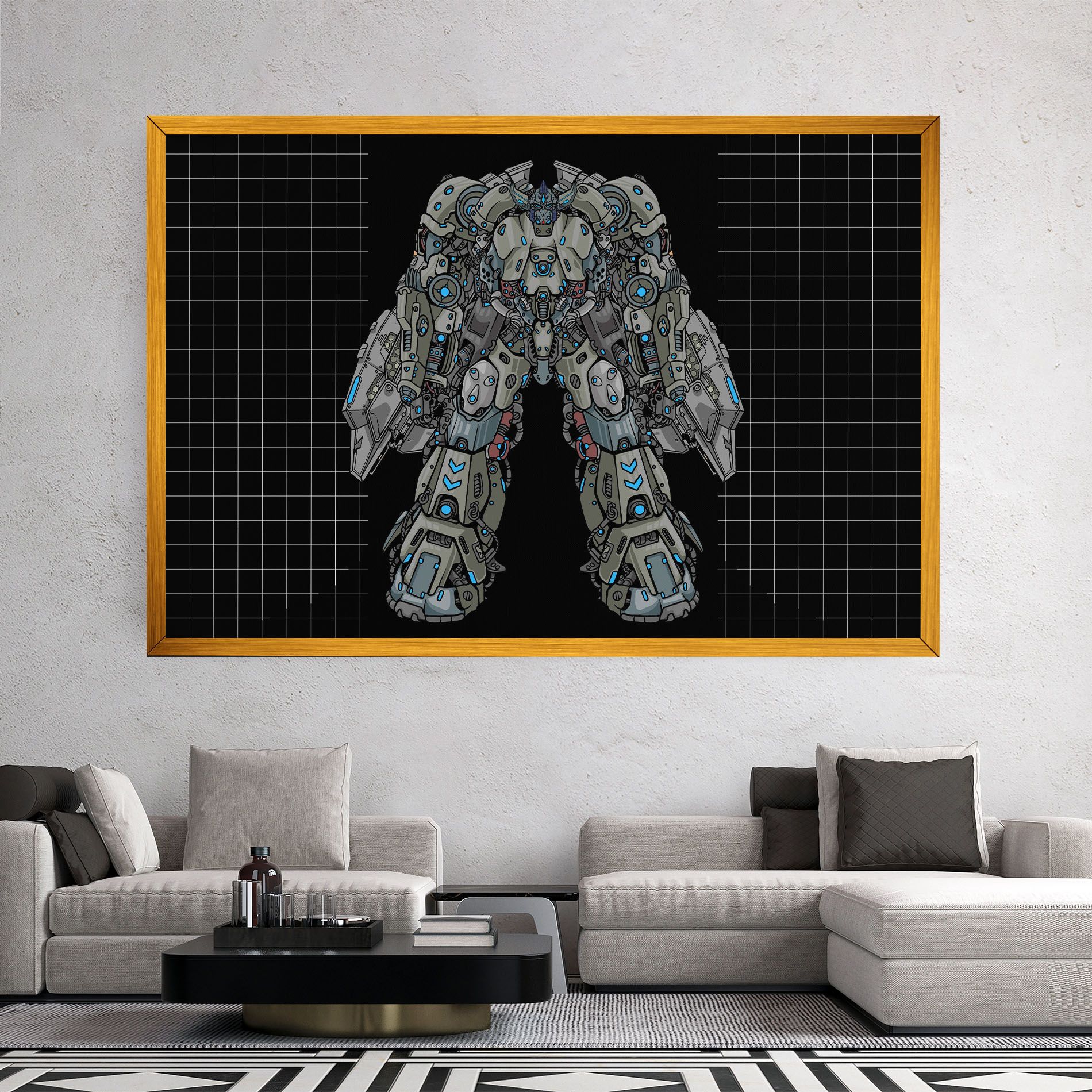 Grey Blue Robot mockup 2