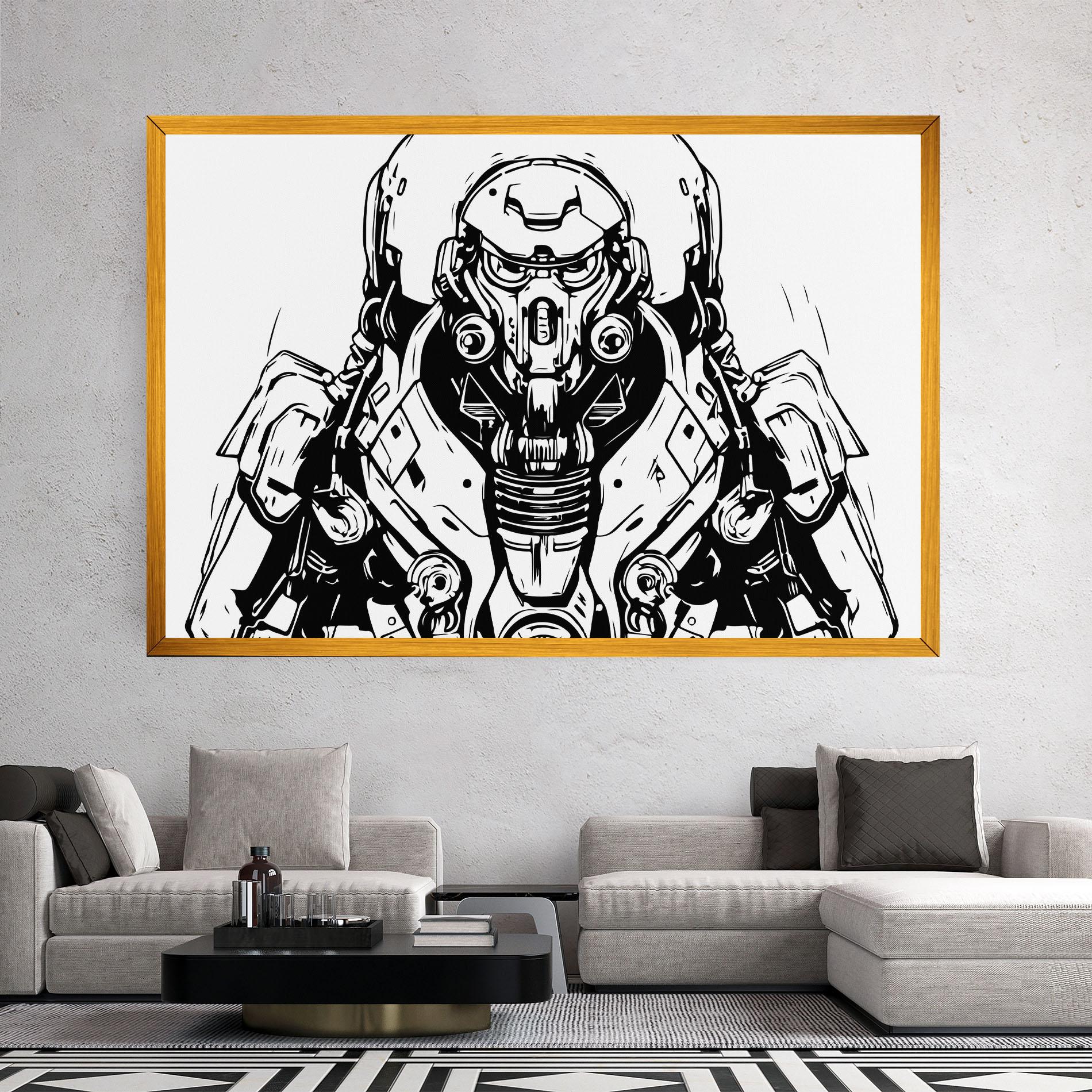 Vászonkép Military Robot mockup 2