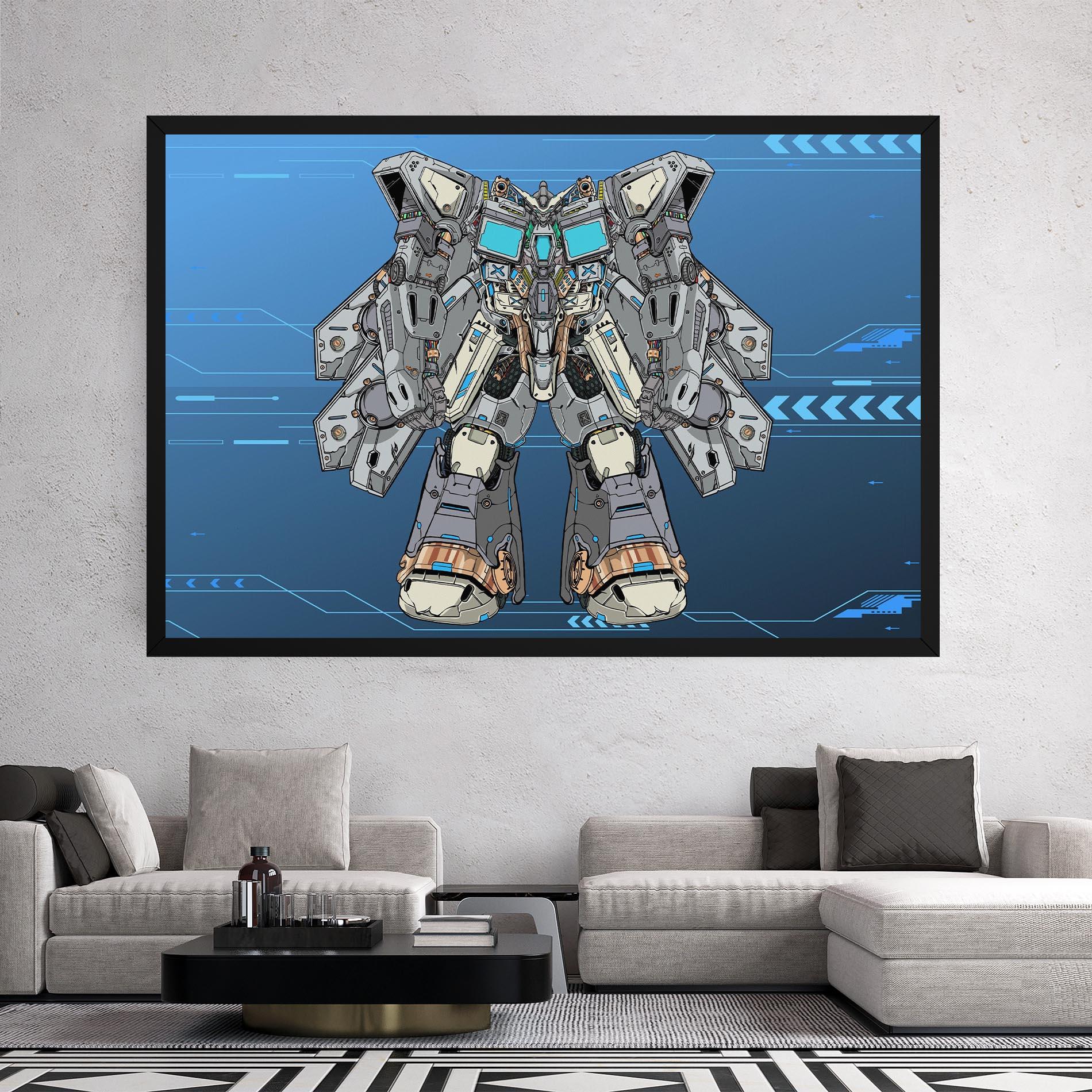 Vászonkép Blue Grey Robot mockup 2