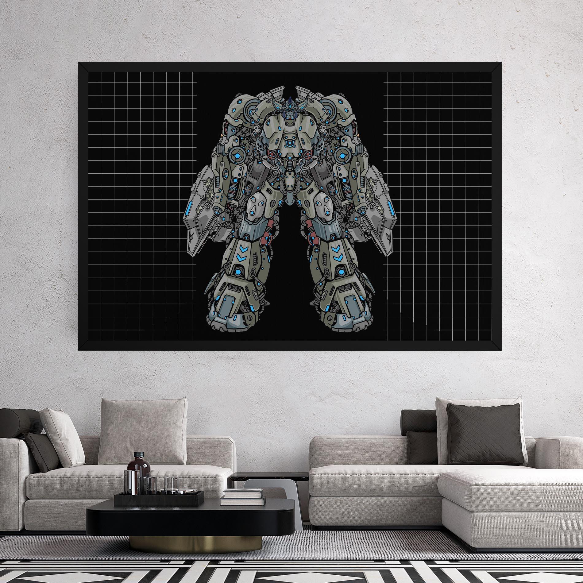 Vászonkép Grey Blue Robot mockup 2