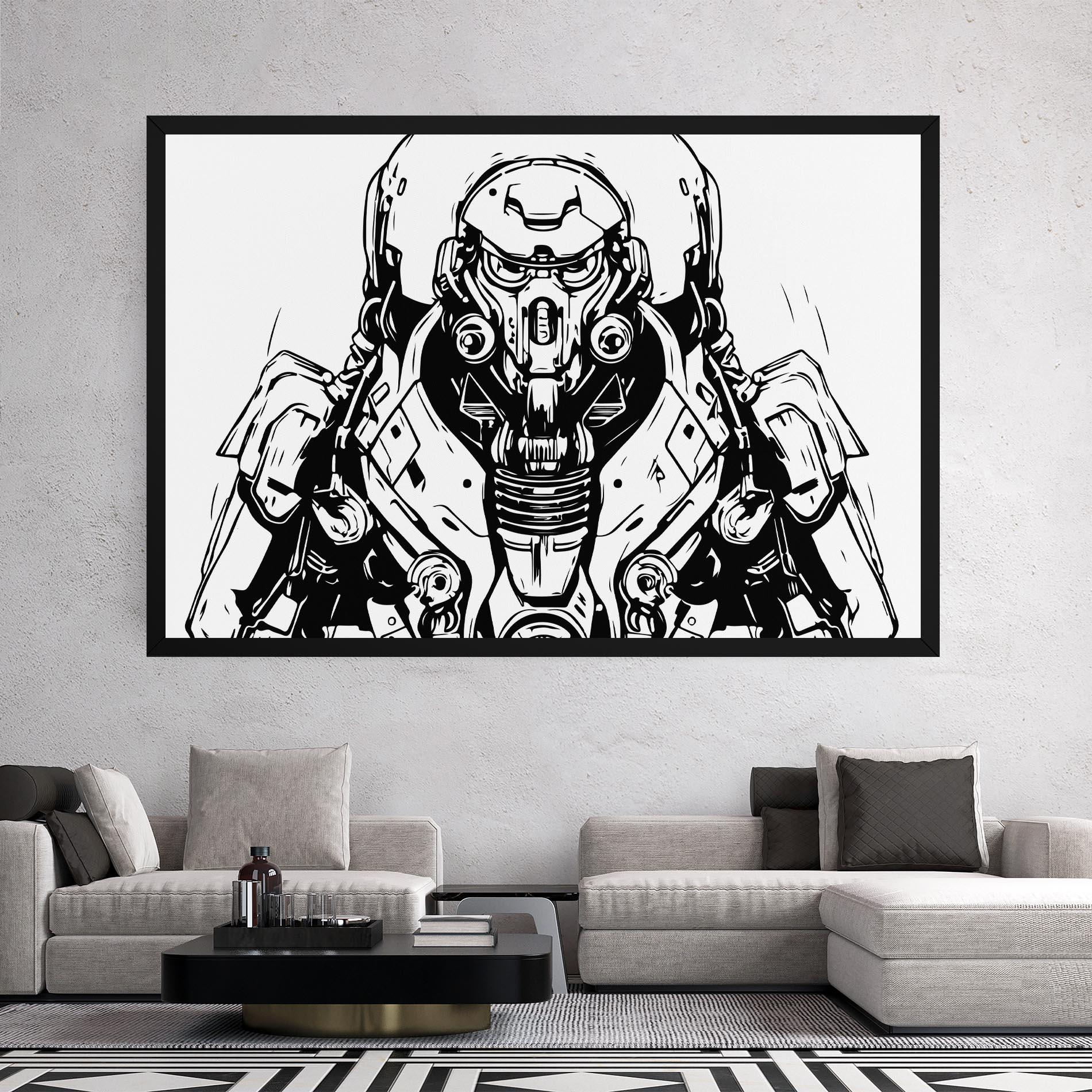 Vászonkép Military Robot mockup 2