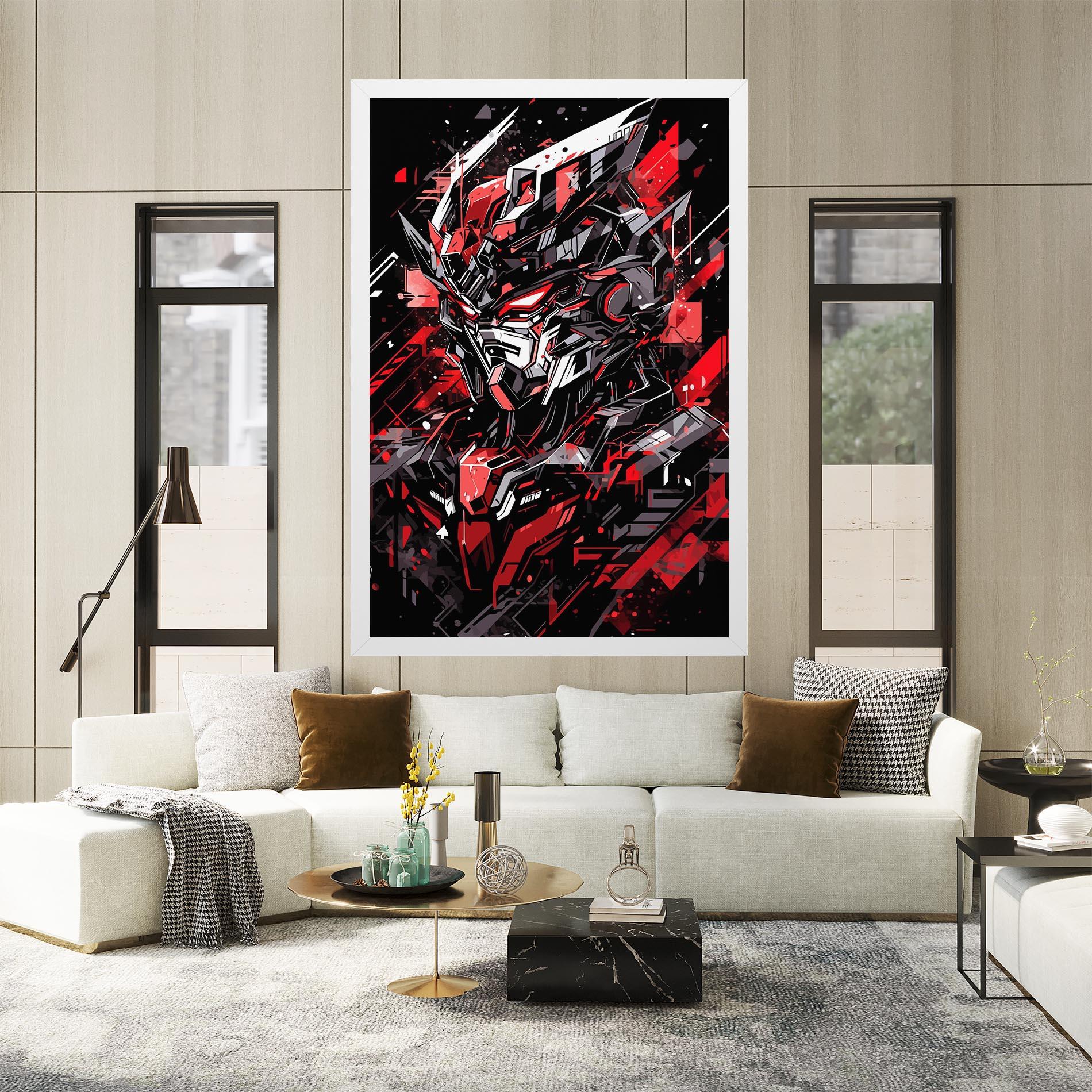 Vászonkép Red Grey Robot mockup 2