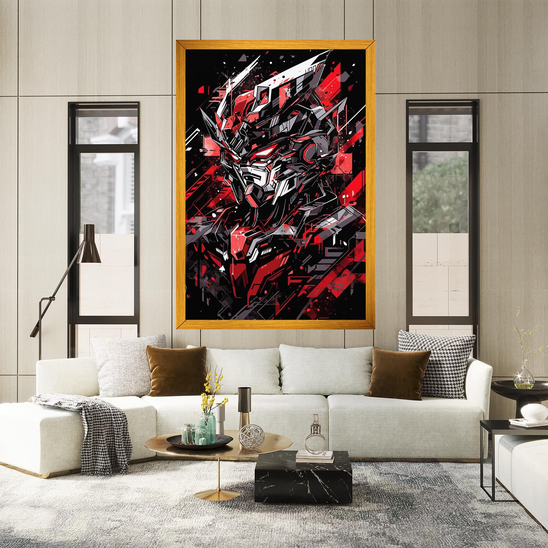 Vászonkép Red Grey Robot mockup 2
