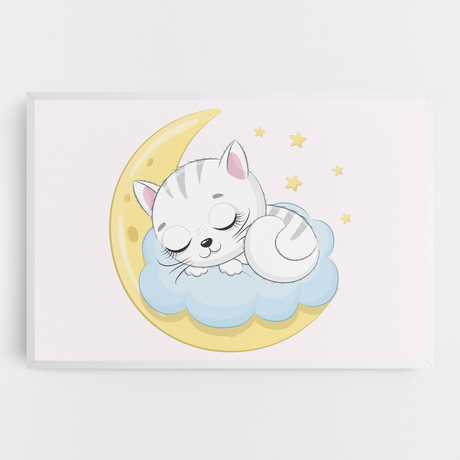 Vászonkép Moon Cat Sleeping mockup 0