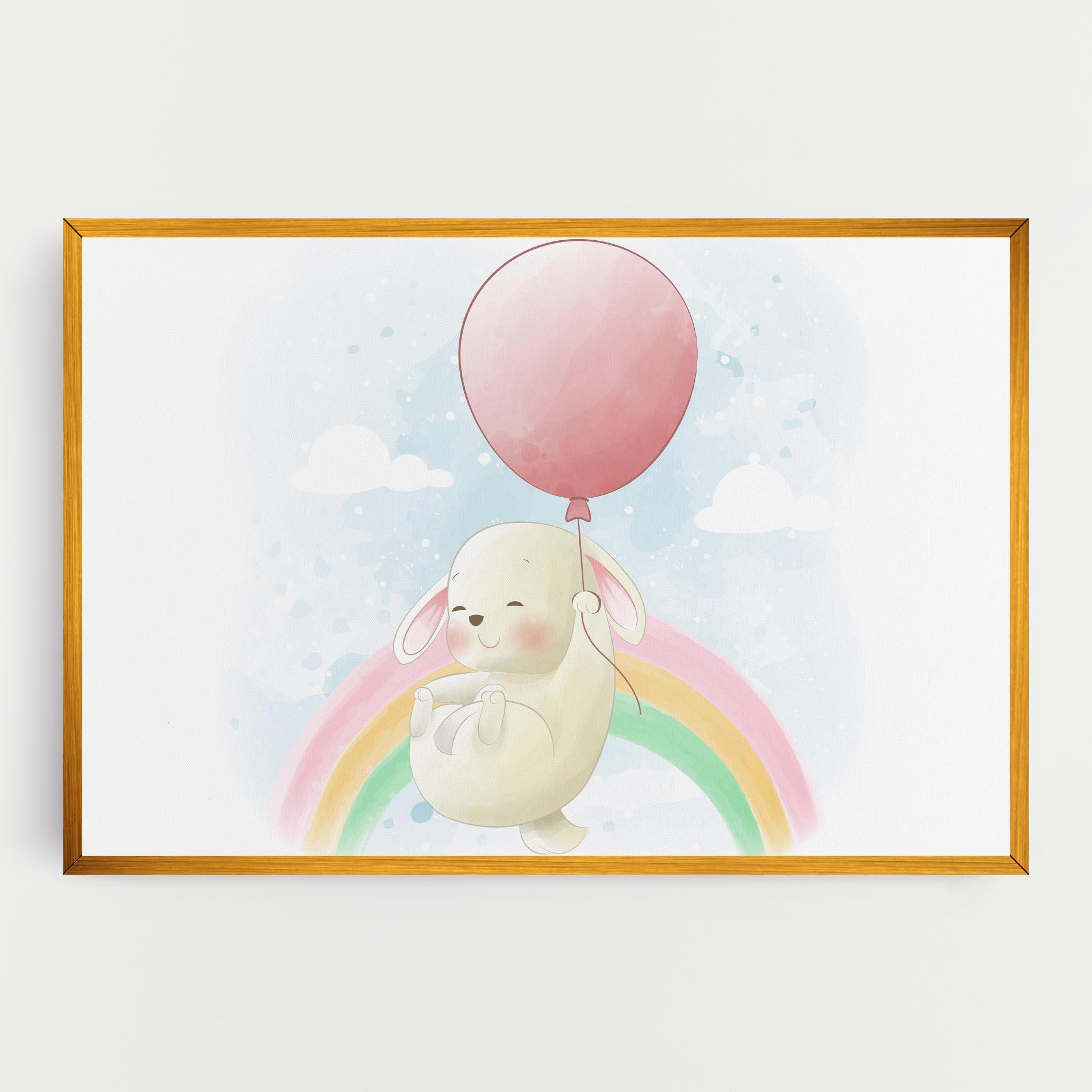 Vászonkép Rainbow Bunny Art mockup 0