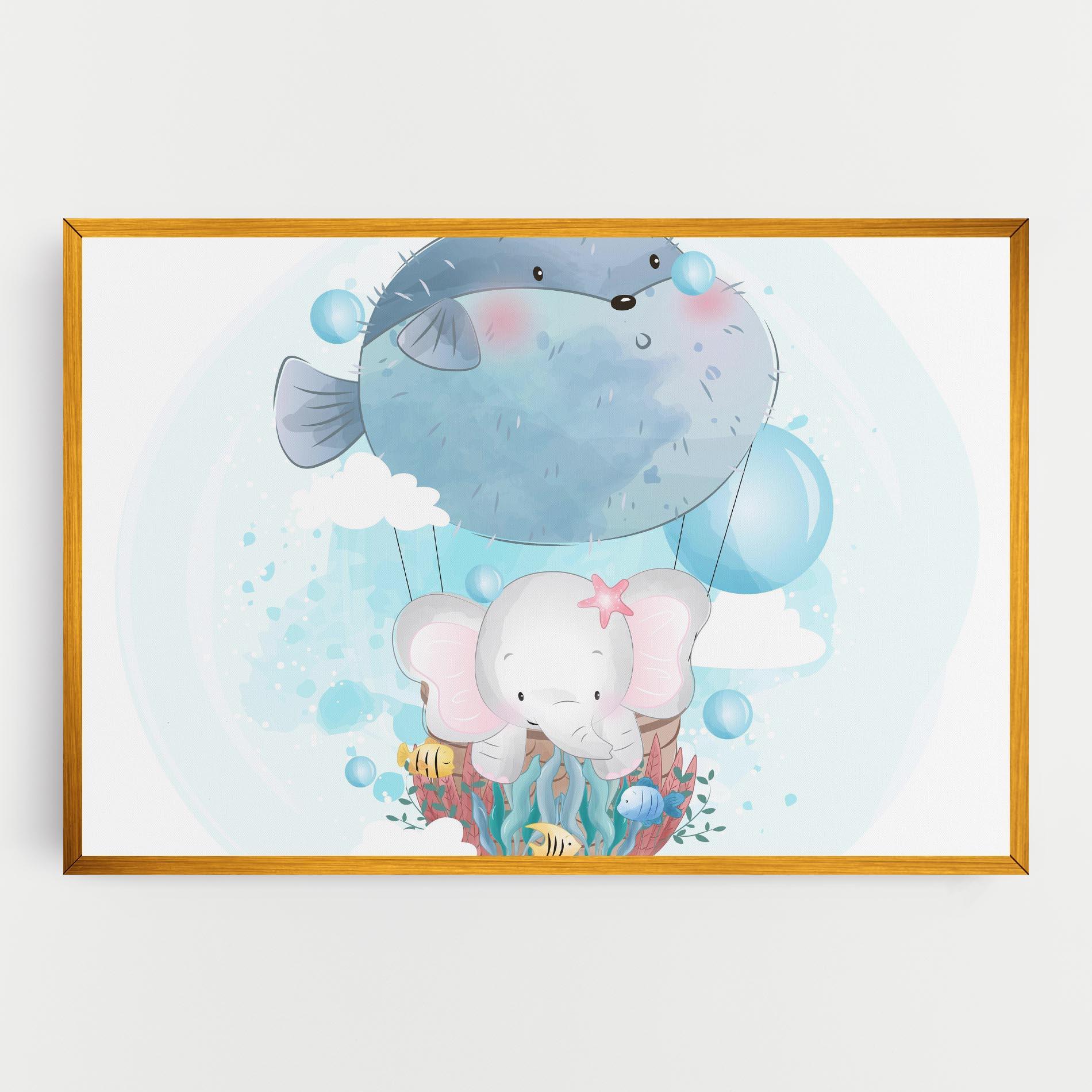 Vászonkép Swiming Elephant mockup 0