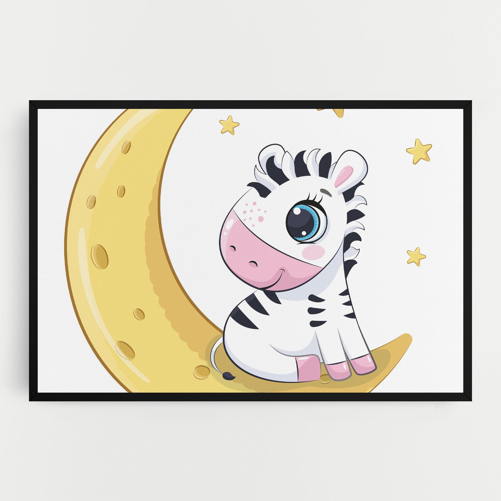 Vászonkép Cute Zebra Moon mockup 0