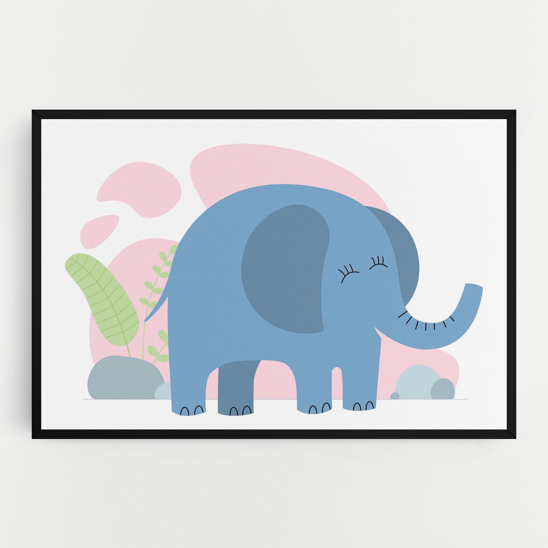 Vászonkép Leaf Cute Elephant mockup 0