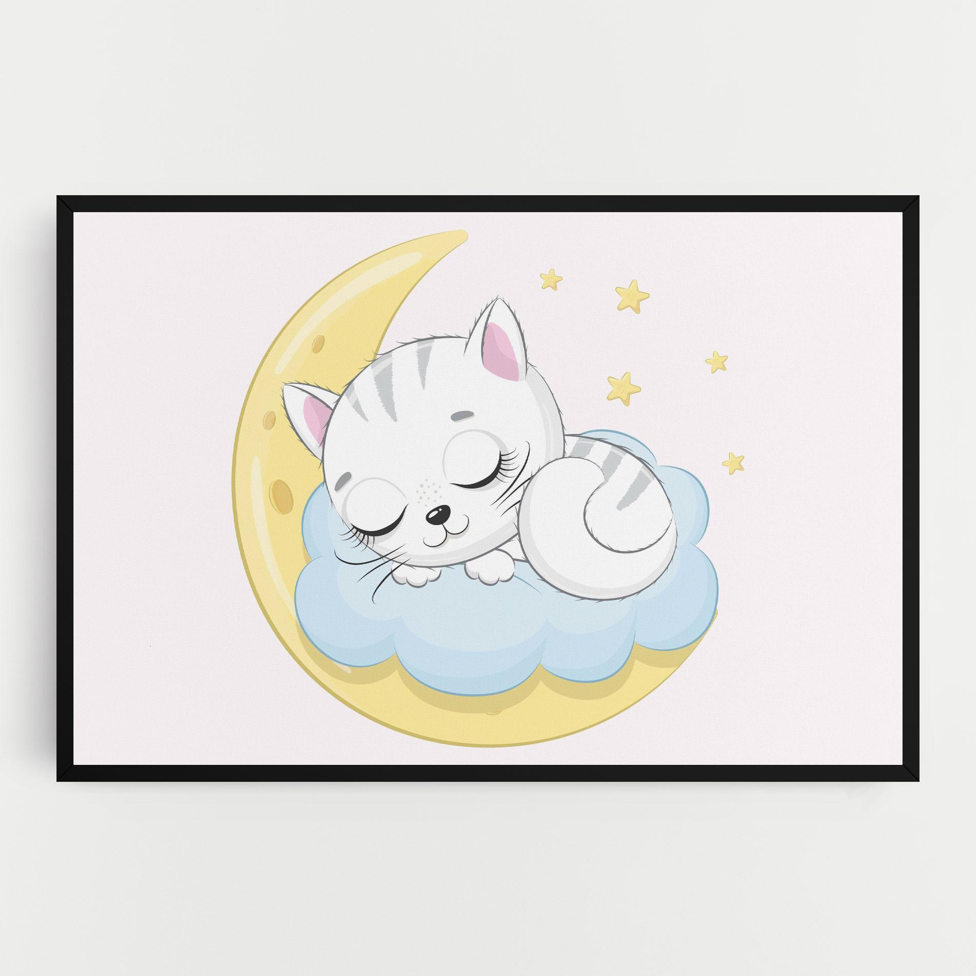 Vászonkép Moon Cat Sleeping mockup 0