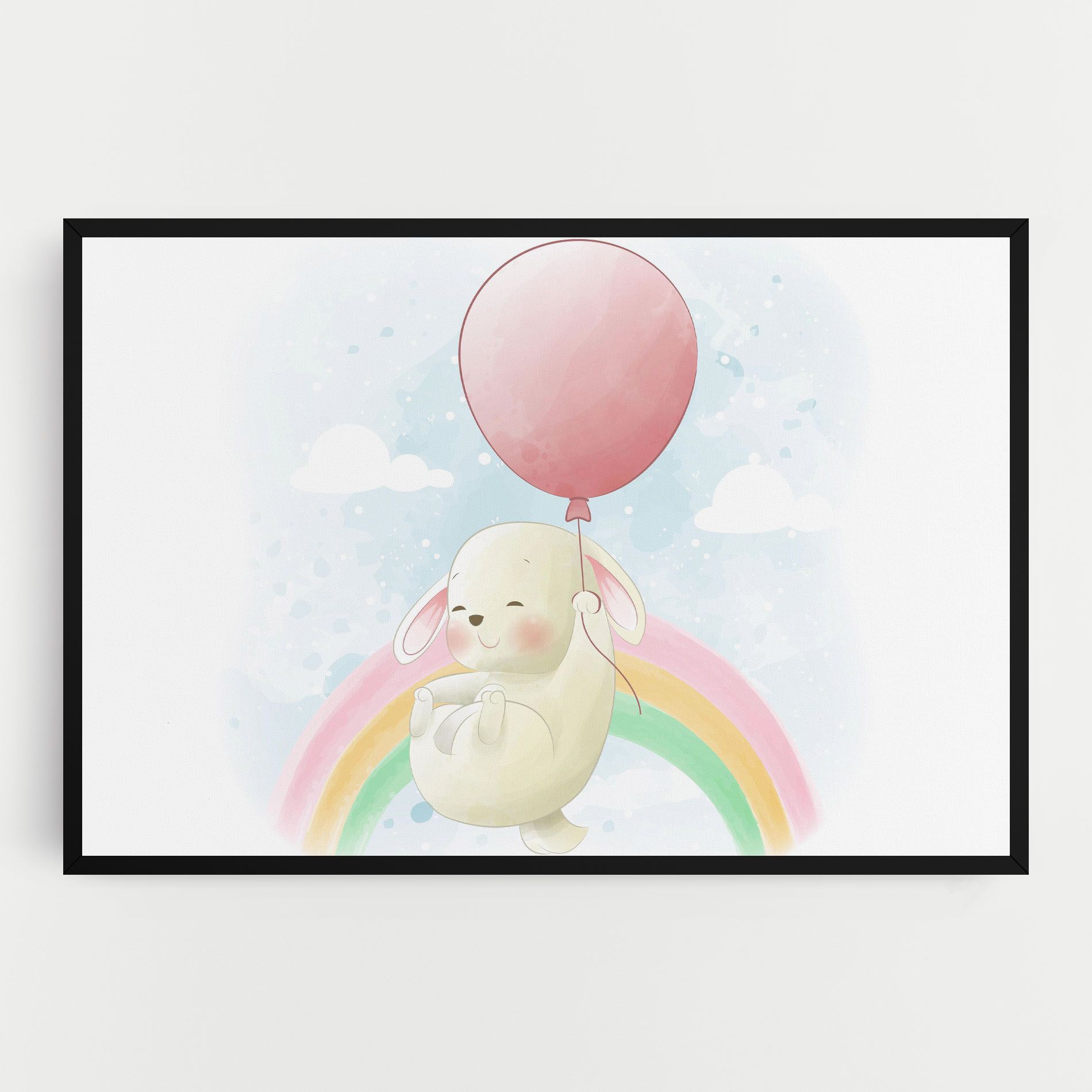 Rainbow Bunny Art mockup 0