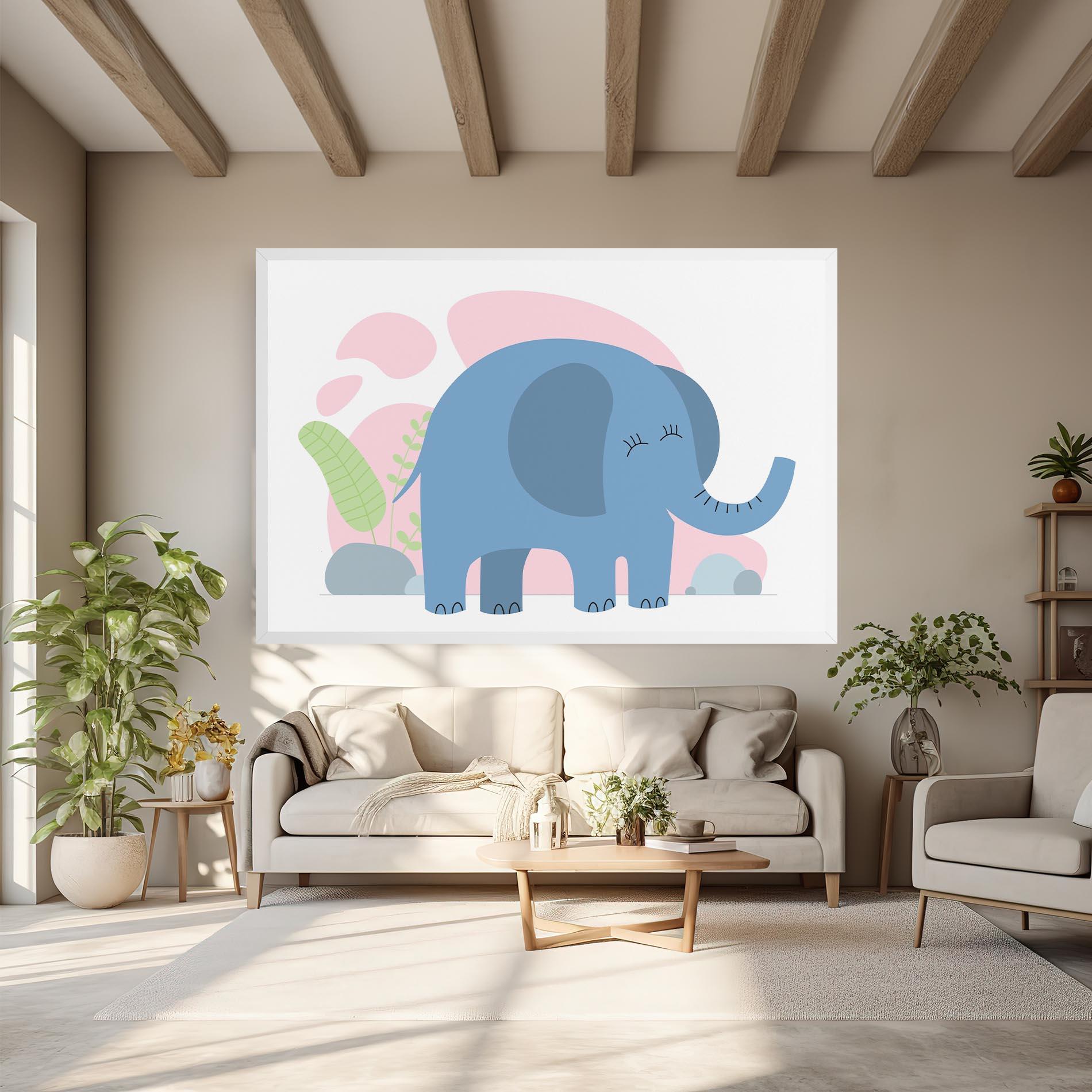 Vászonkép Leaf Cute Elephant mockup 6