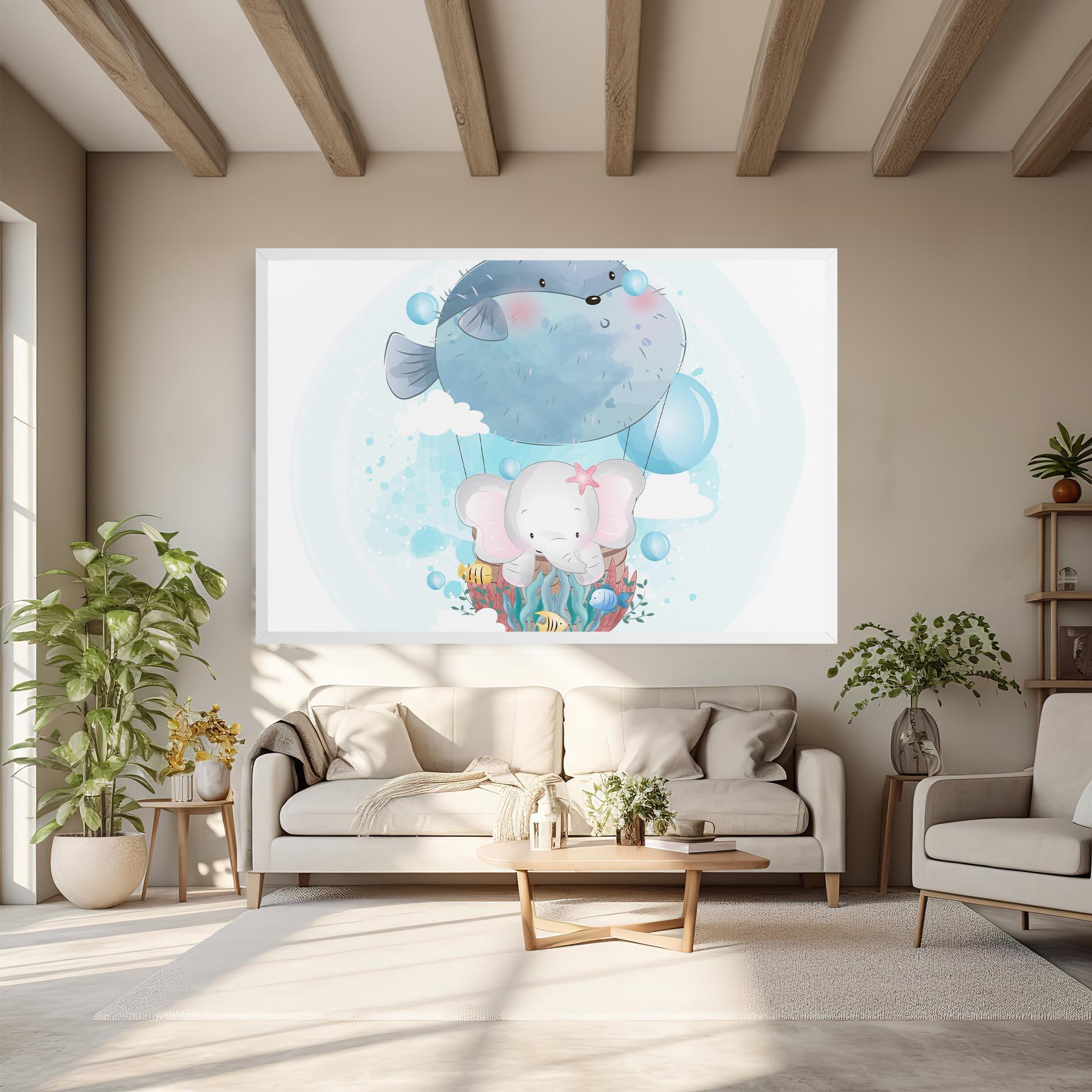 Vászonkép Swiming Elephant mockup 6