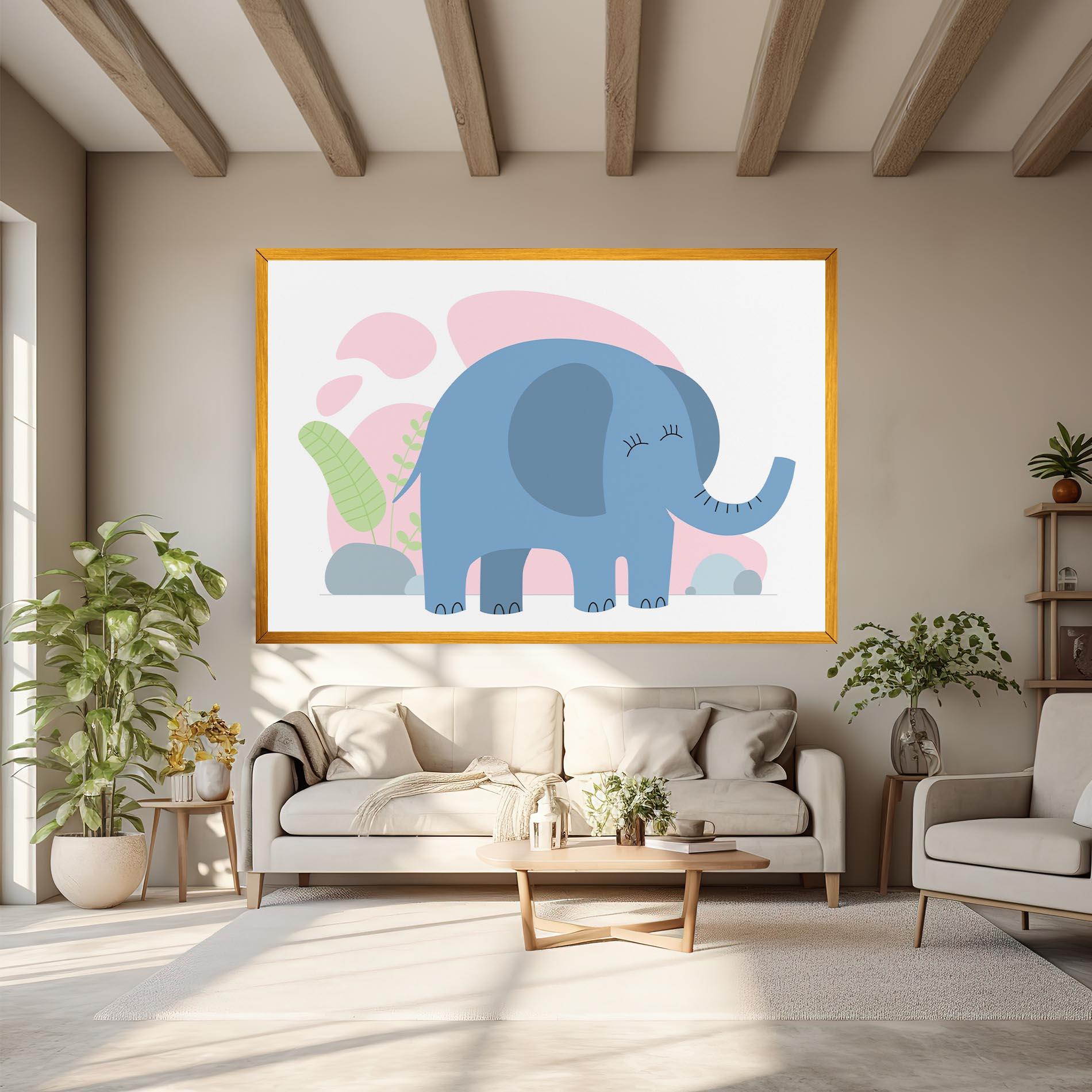 Vászonkép Leaf Cute Elephant mockup 6