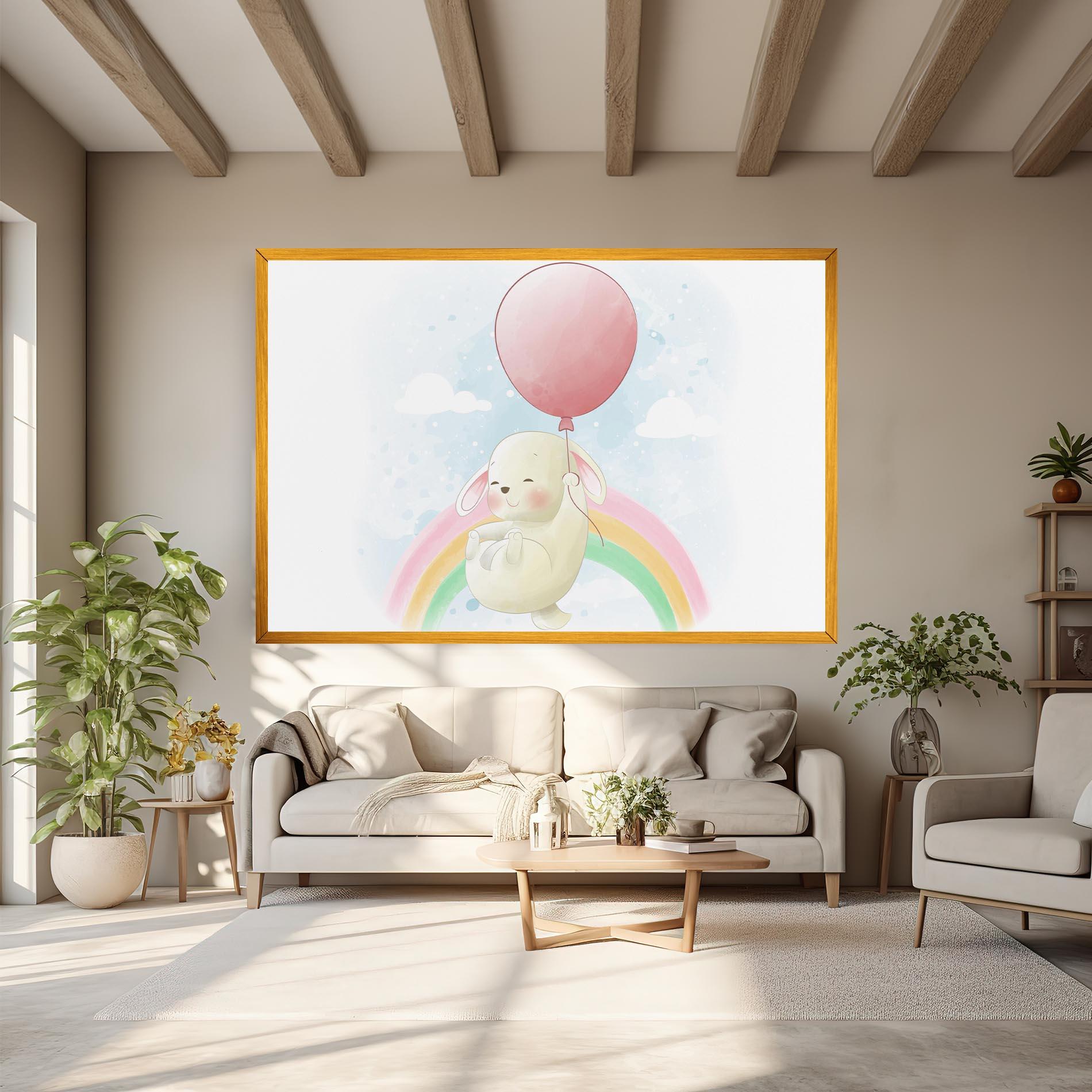 Vászonkép Rainbow Bunny Art mockup 6
