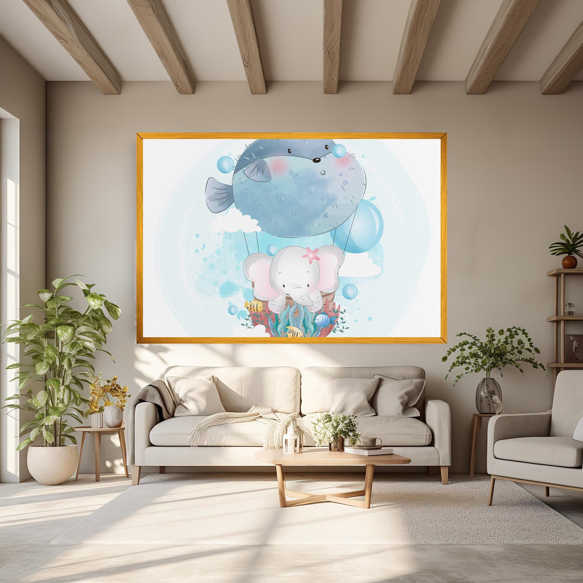 Vászonkép Swiming Elephant mockup 6
