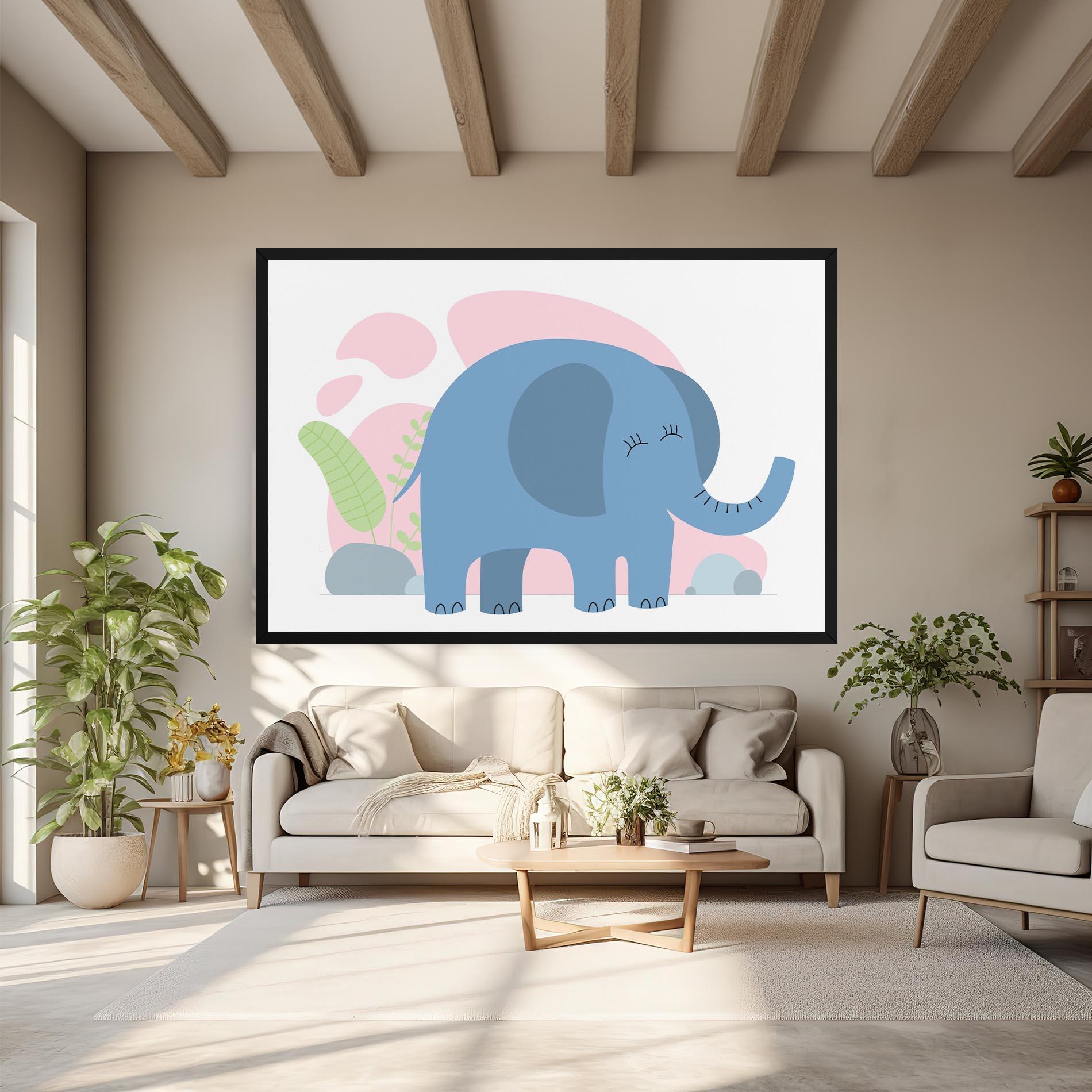Vászonkép Leaf Cute Elephant mockup 6