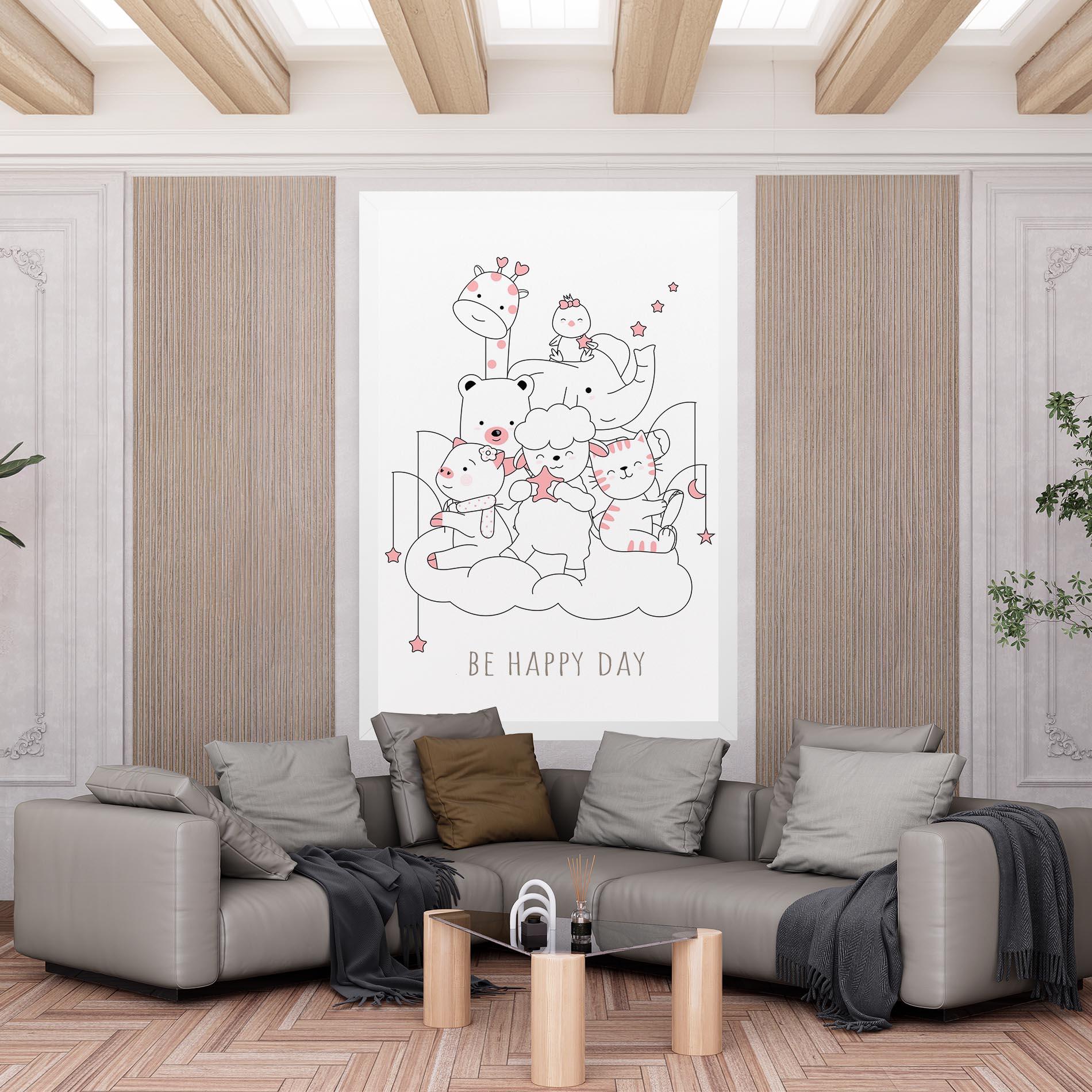 Vászonkép Be Happy Day mockup 6