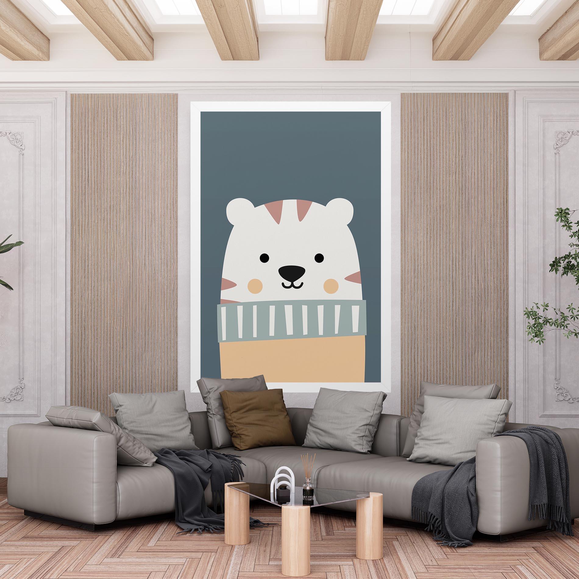 Vászonkép Cute White Tiger mockup 6