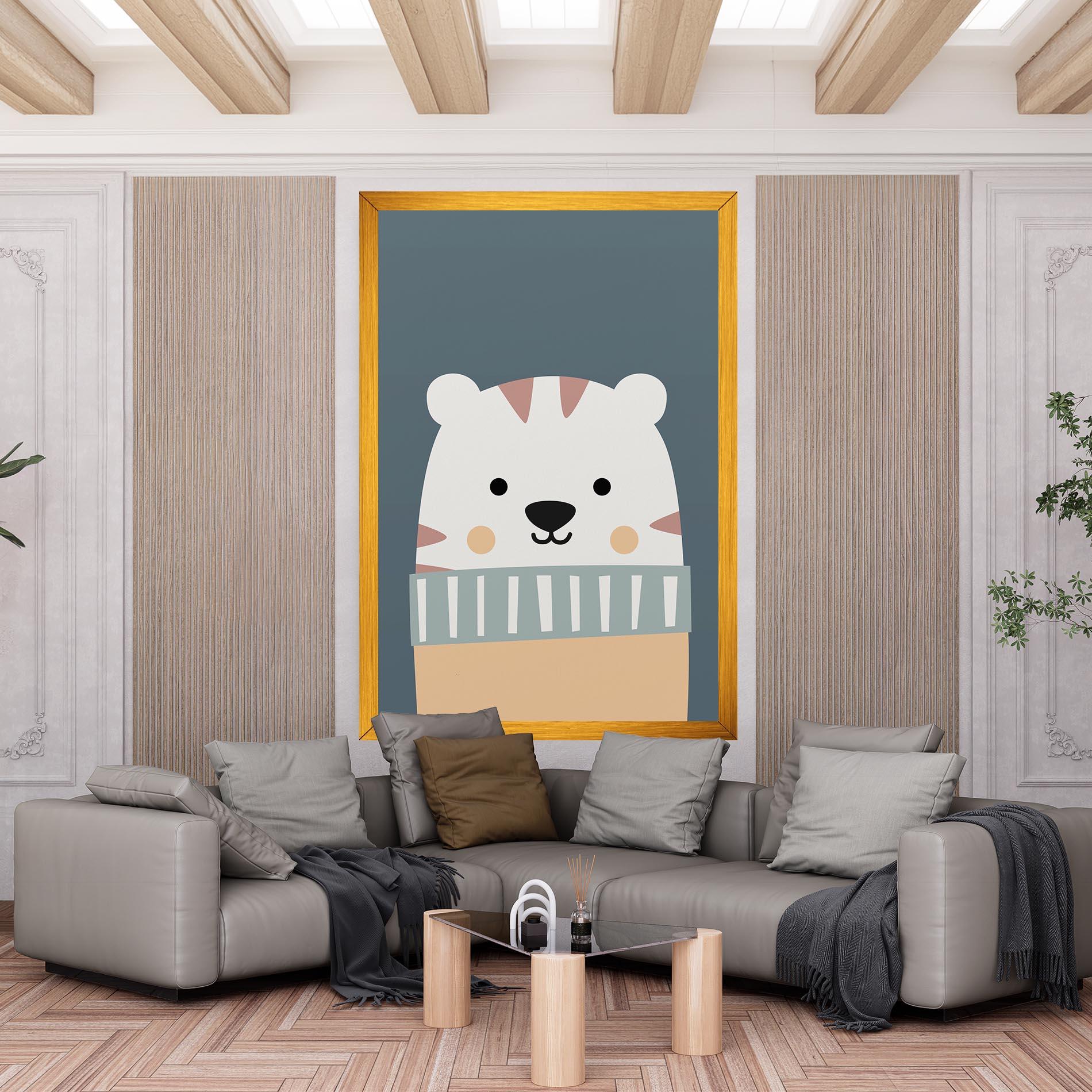 Vászonkép Cute White Tiger mockup 6