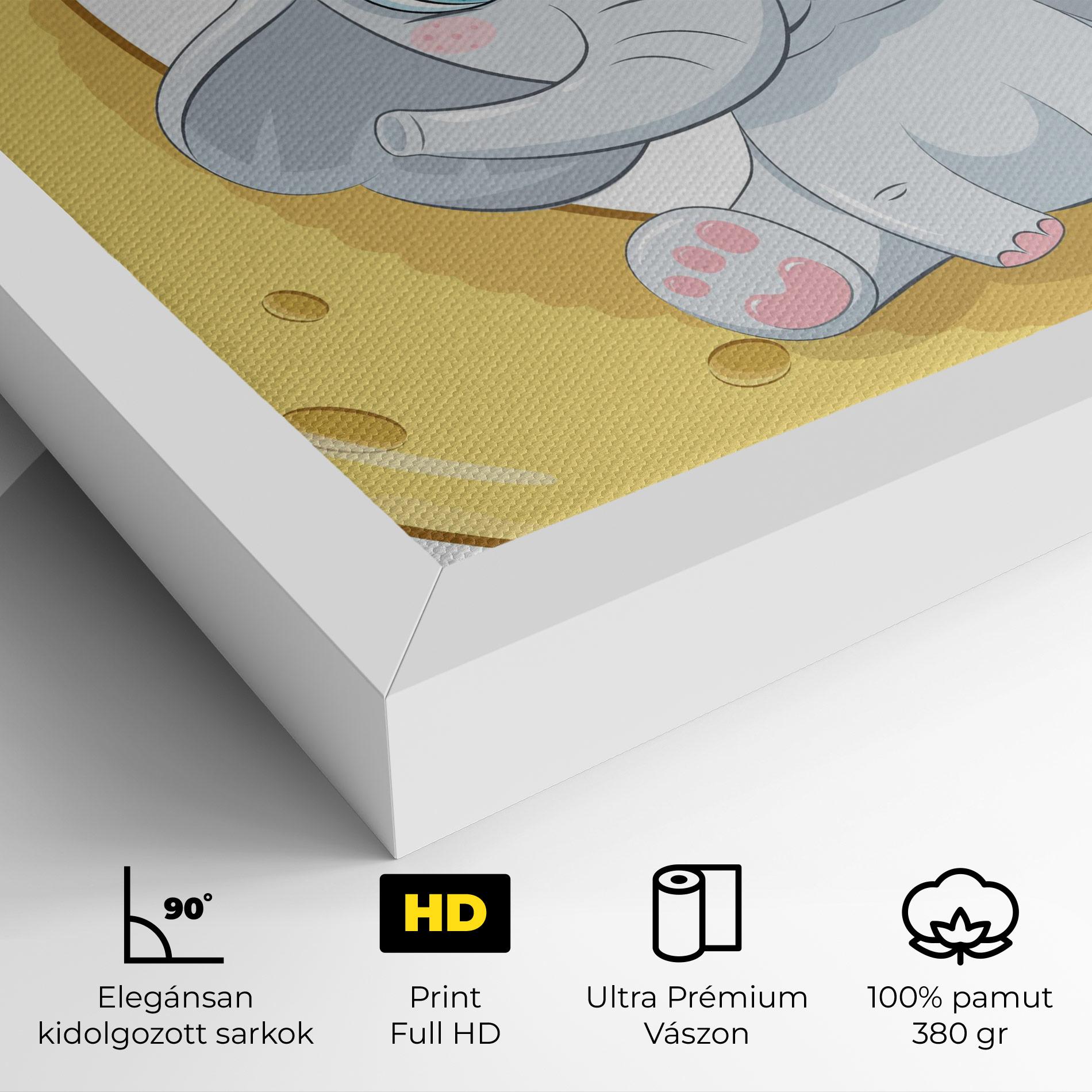 Vászonkép Cute Elephant Moon mockup 4