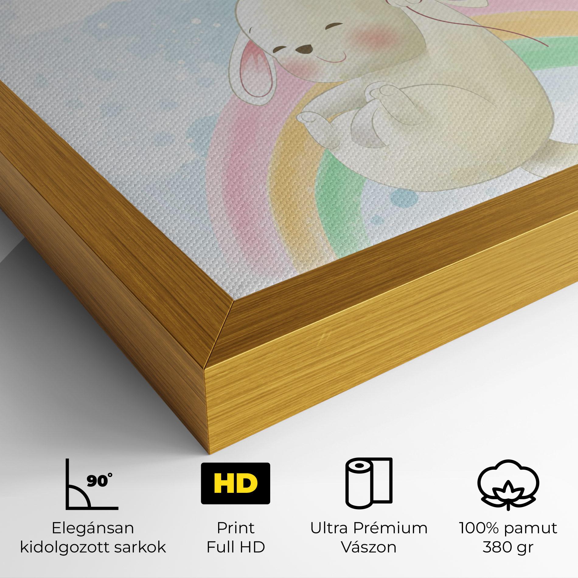 Vászonkép Rainbow Bunny Art mockup 4