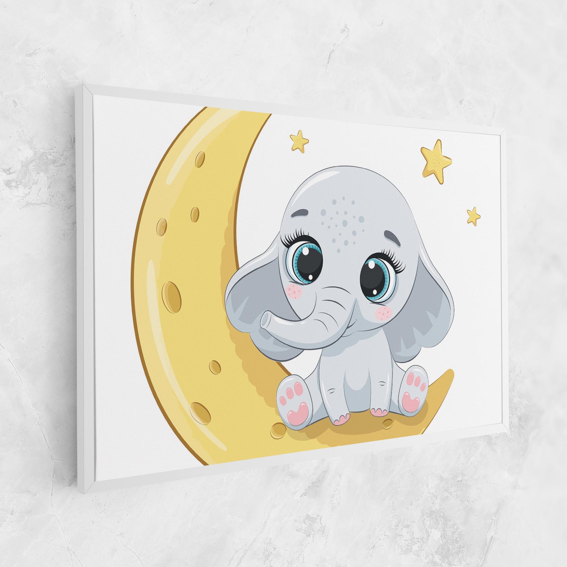Vászonkép Cute Elephant Moon mockup 1
