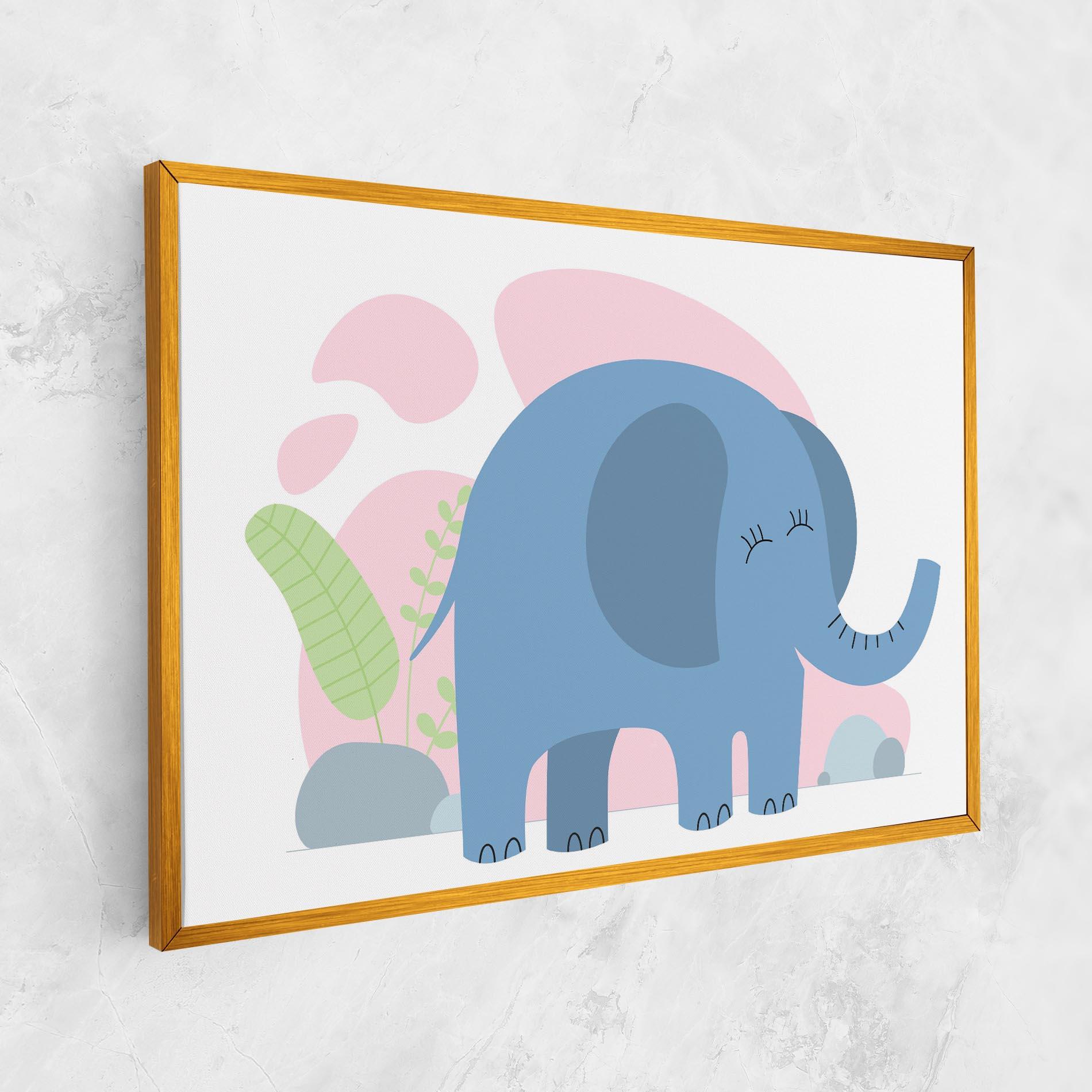 Vászonkép Leaf Cute Elephant mockup 1