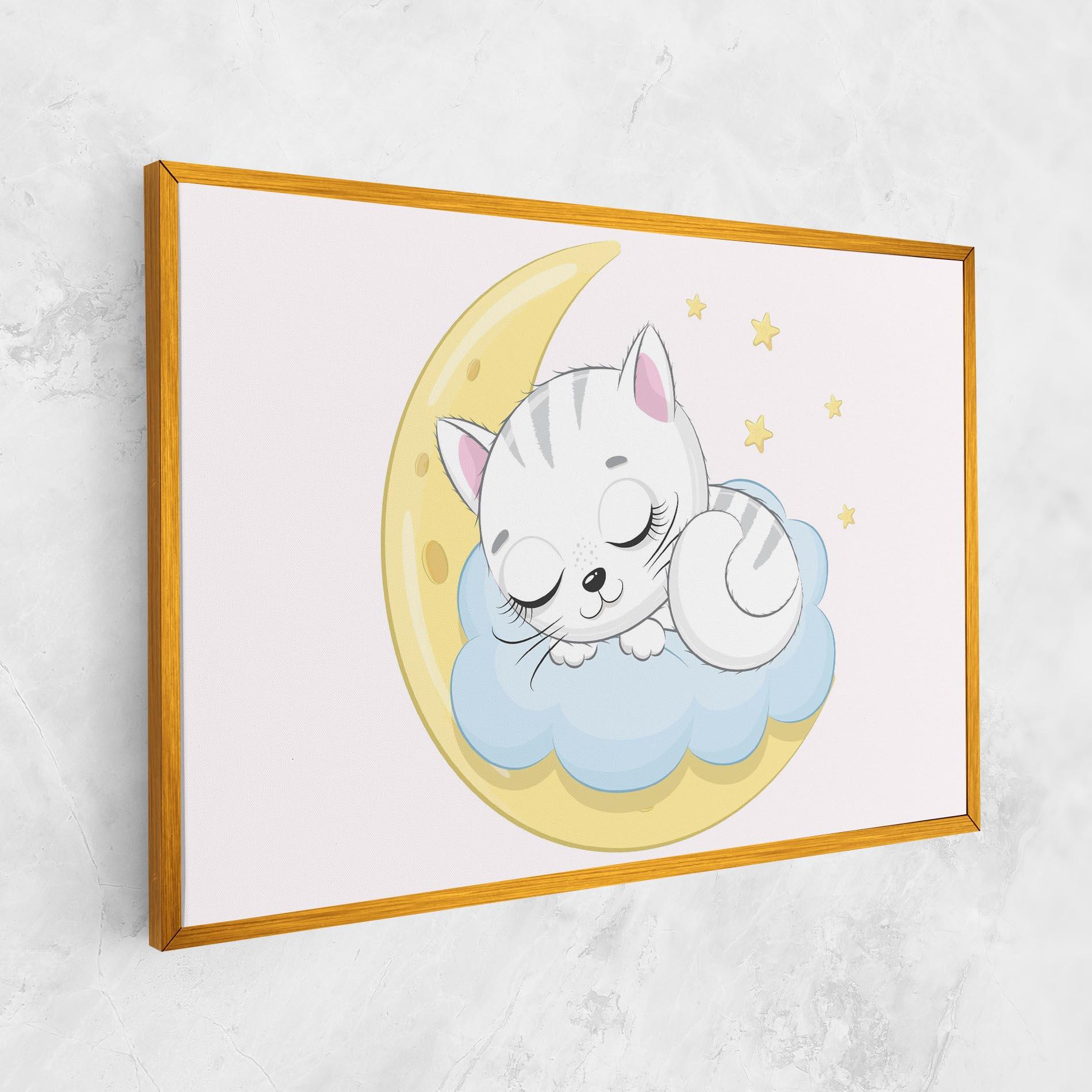 Vászonkép Moon Cat Sleeping mockup 1