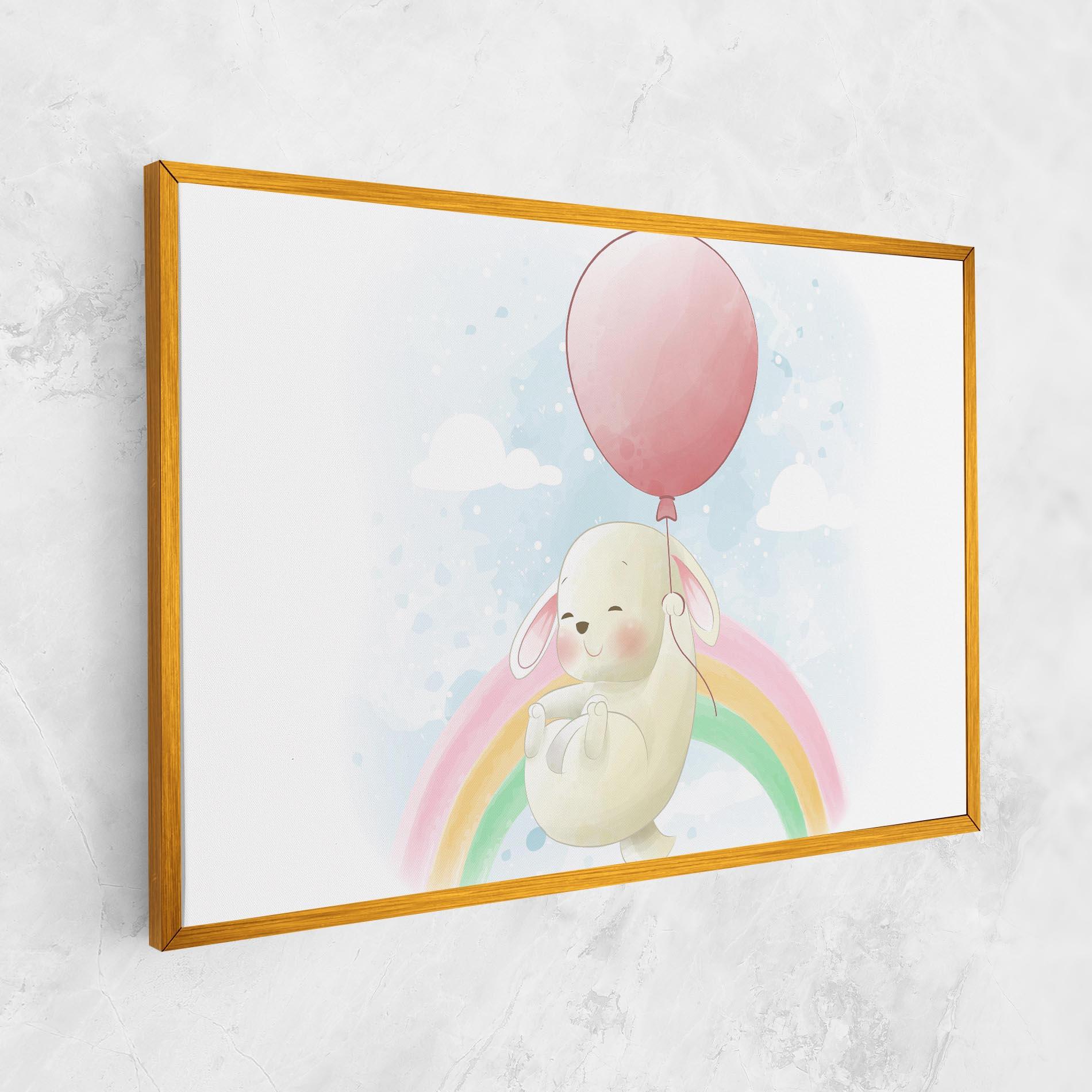 Vászonkép Rainbow Bunny Art mockup 1