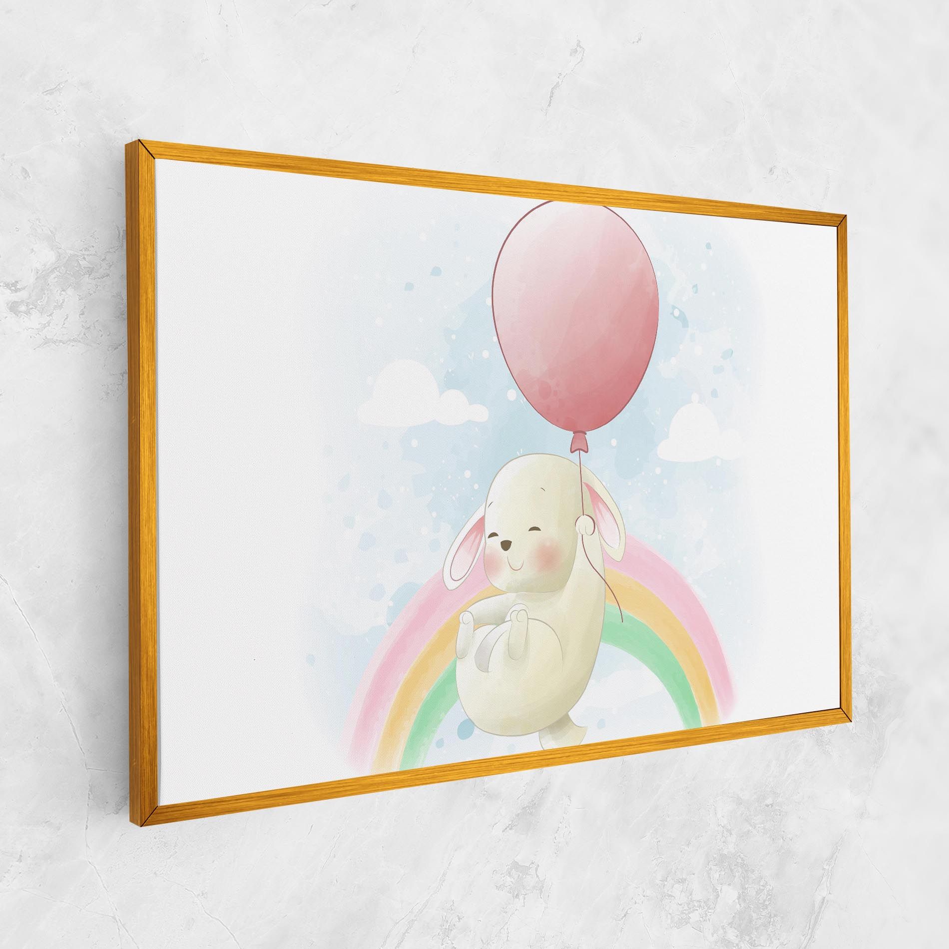 Rainbow Bunny Art mockup 1