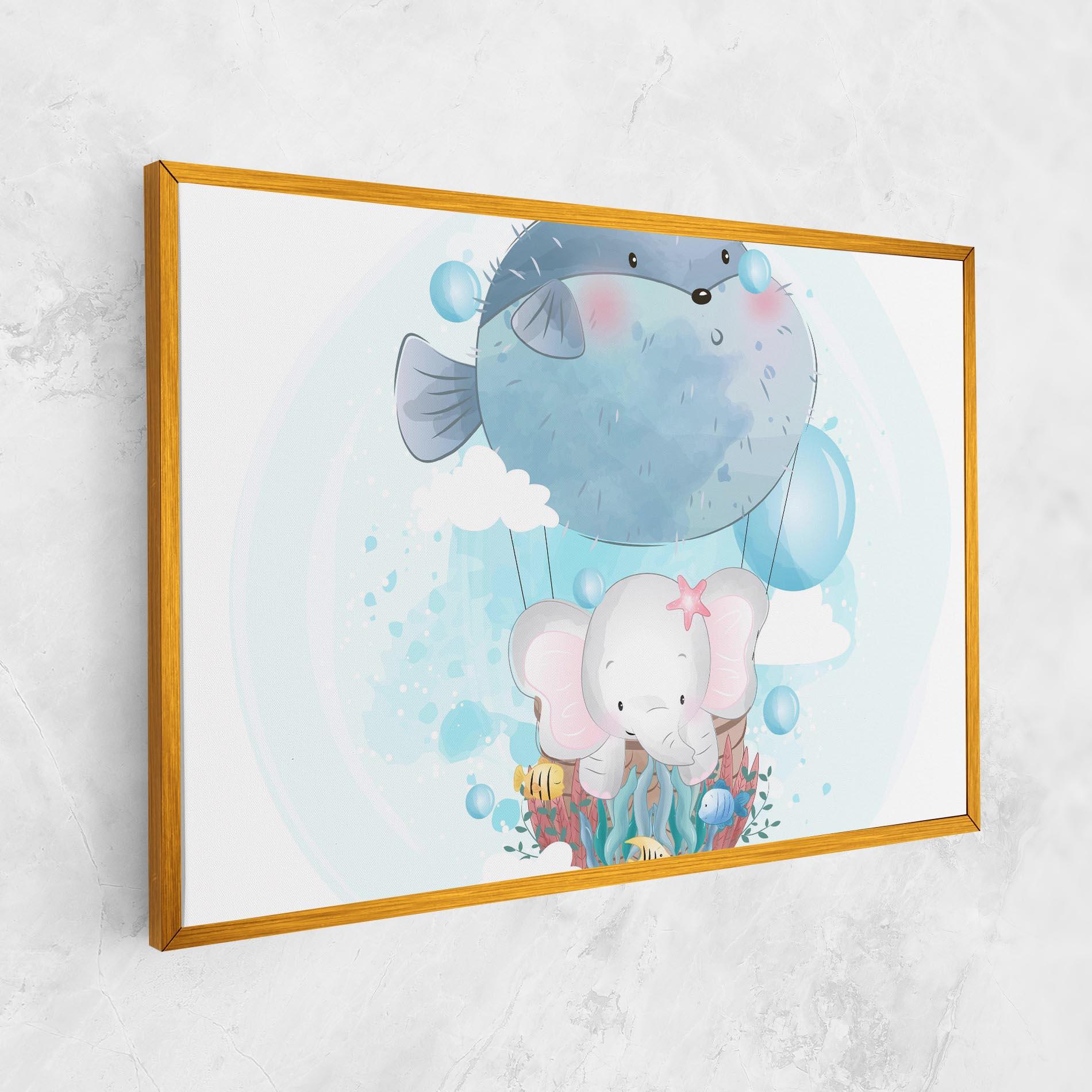 Vászonkép Swiming Elephant mockup 1