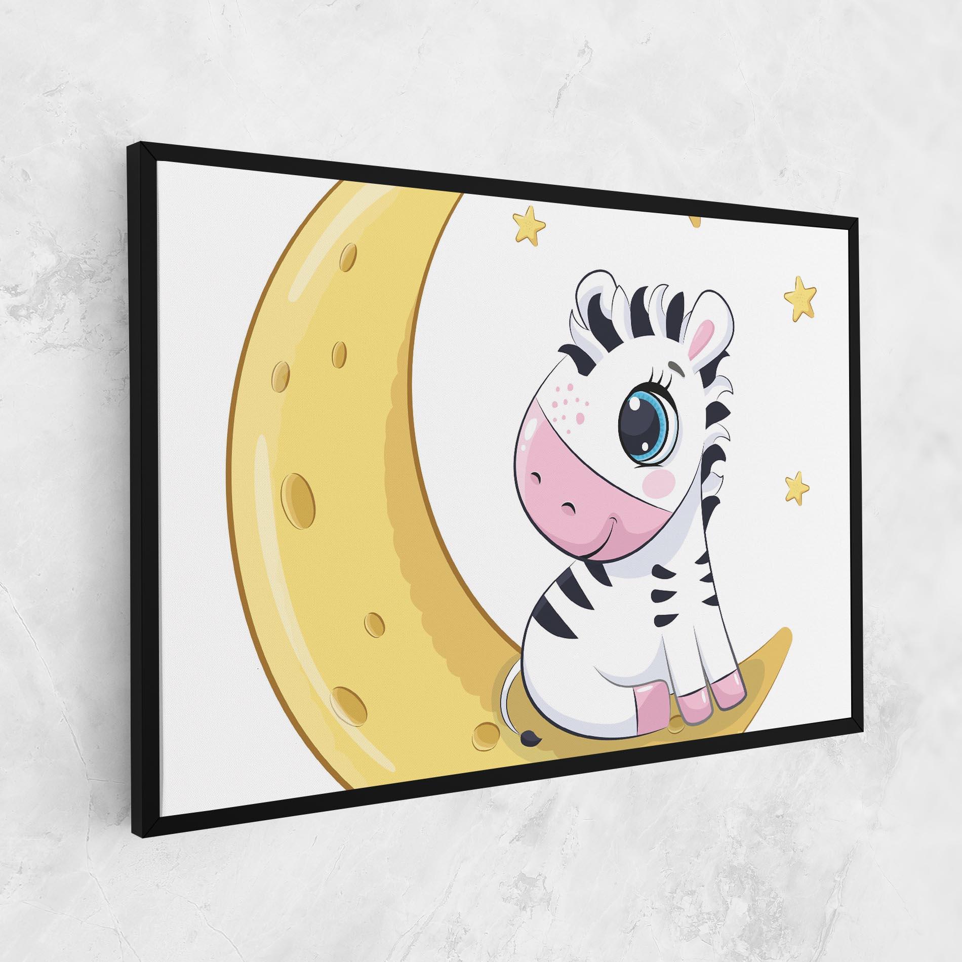 Vászonkép Cute Zebra Moon mockup 1