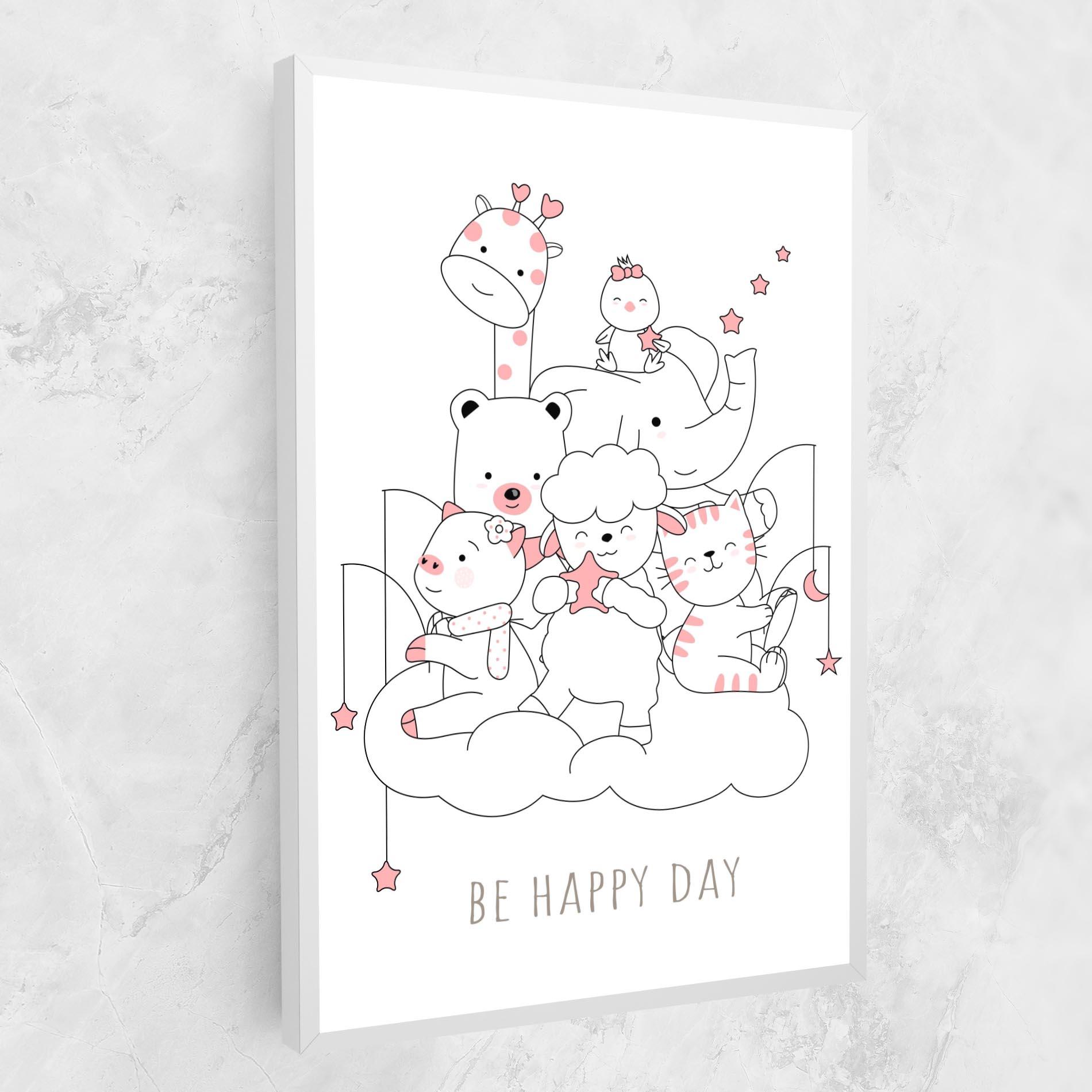 Vászonkép Be Happy Day mockup 1