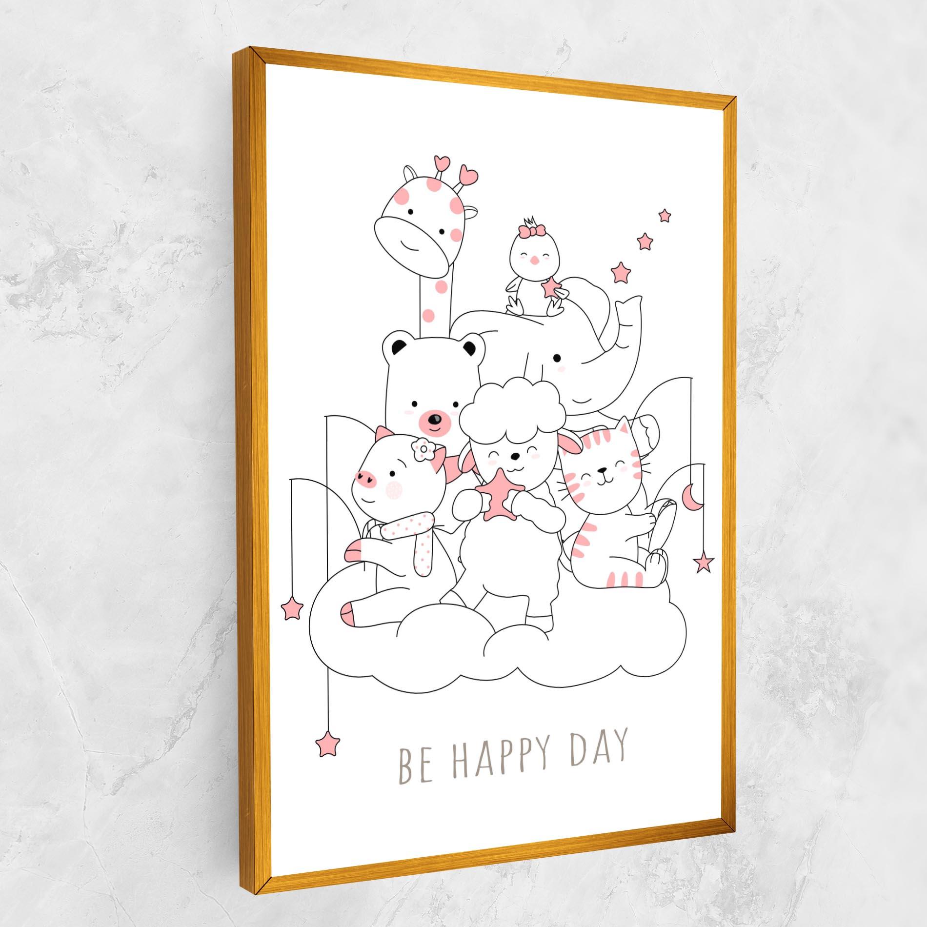 Vászonkép Be Happy Day mockup 1