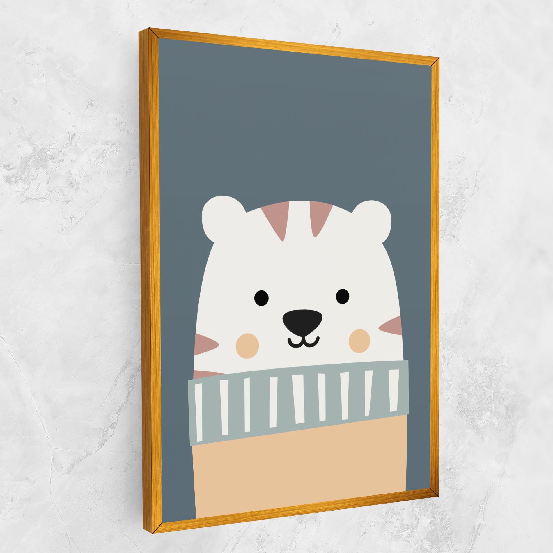Vászonkép Cute White Tiger mockup 1