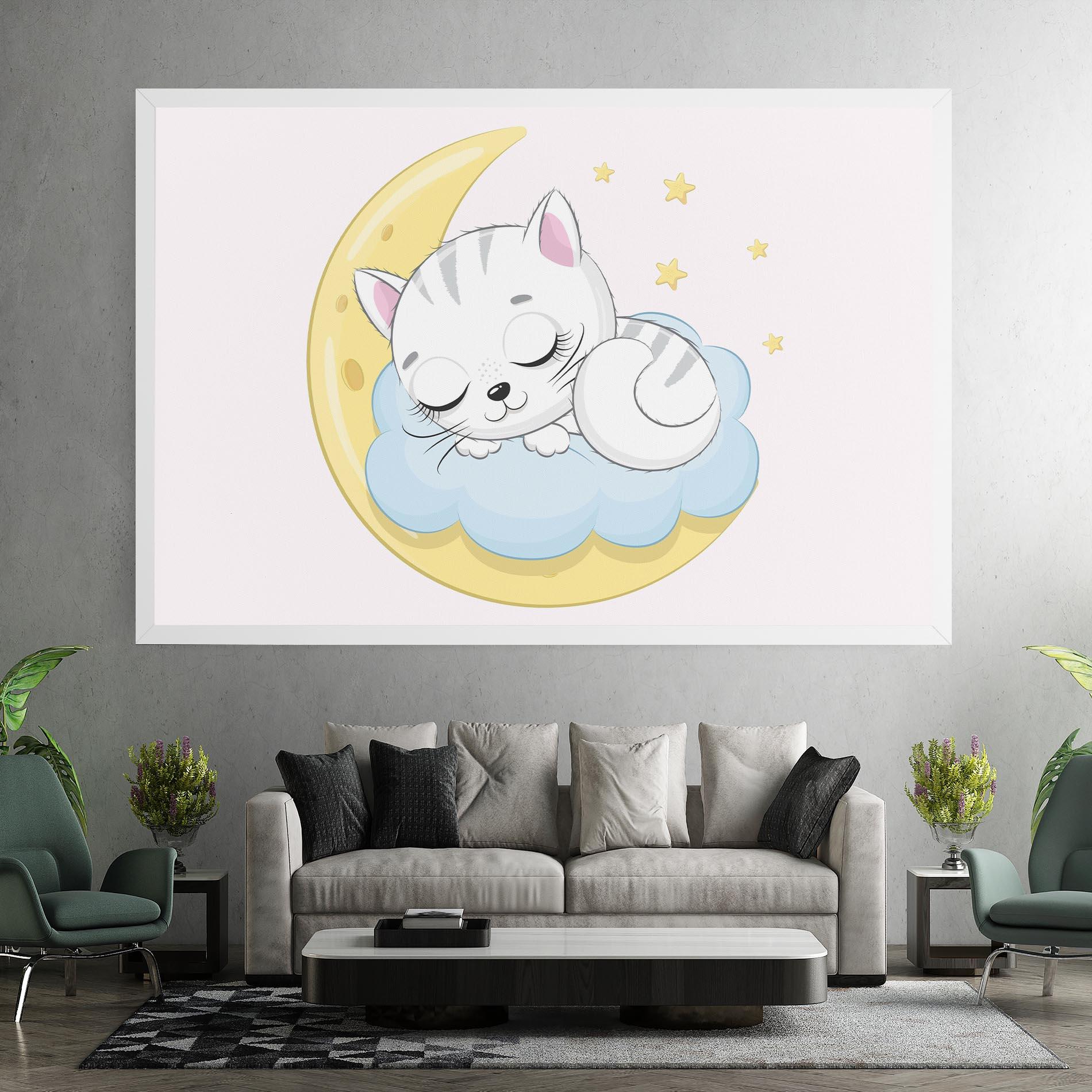 Vászonkép Moon Cat Sleeping mockup 7