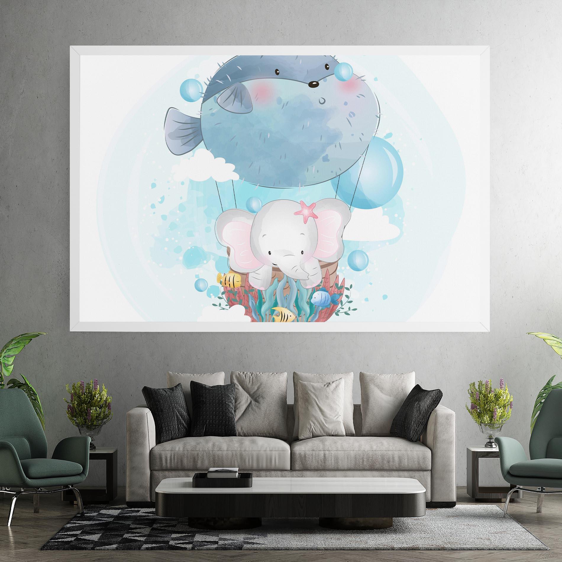 Vászonkép Swiming Elephant mockup 7