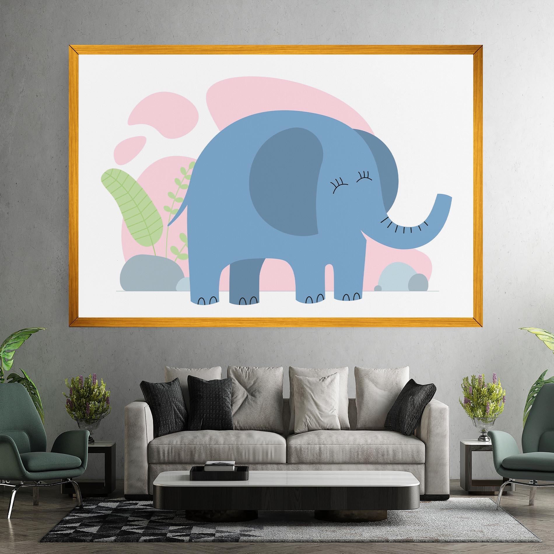 Vászonkép Leaf Cute Elephant mockup 7