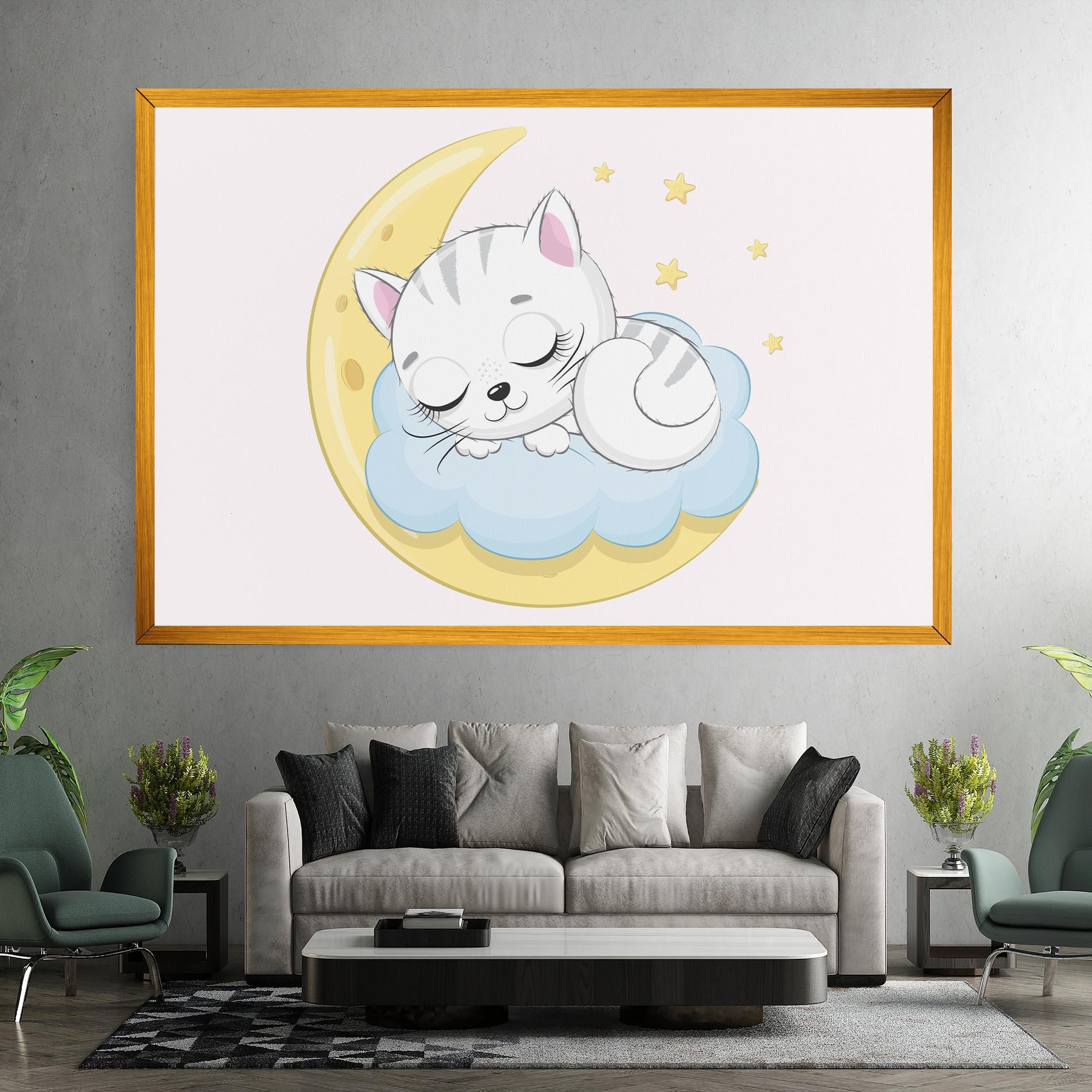 Vászonkép Moon Cat Sleeping mockup 7