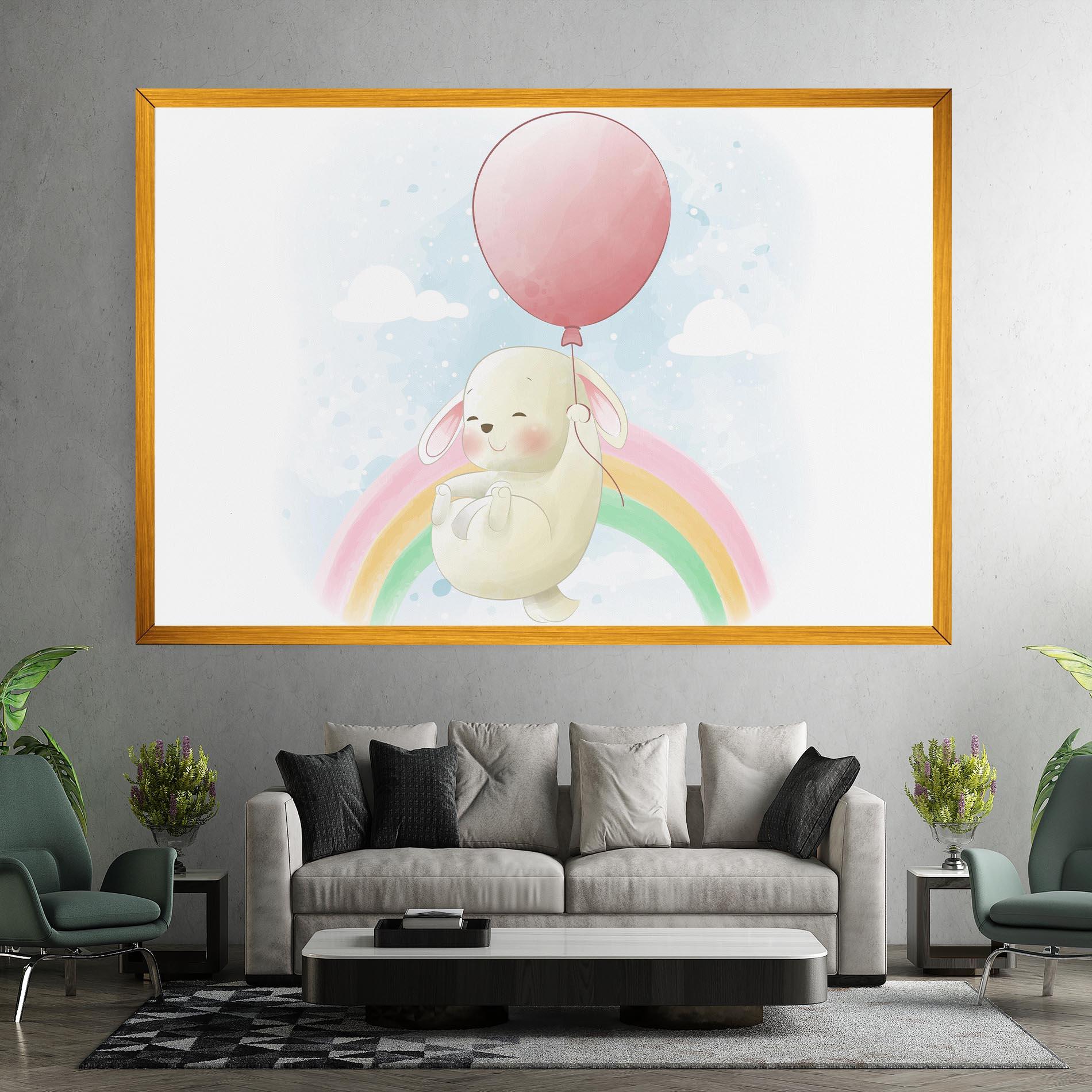 Vászonkép Rainbow Bunny Art mockup 7