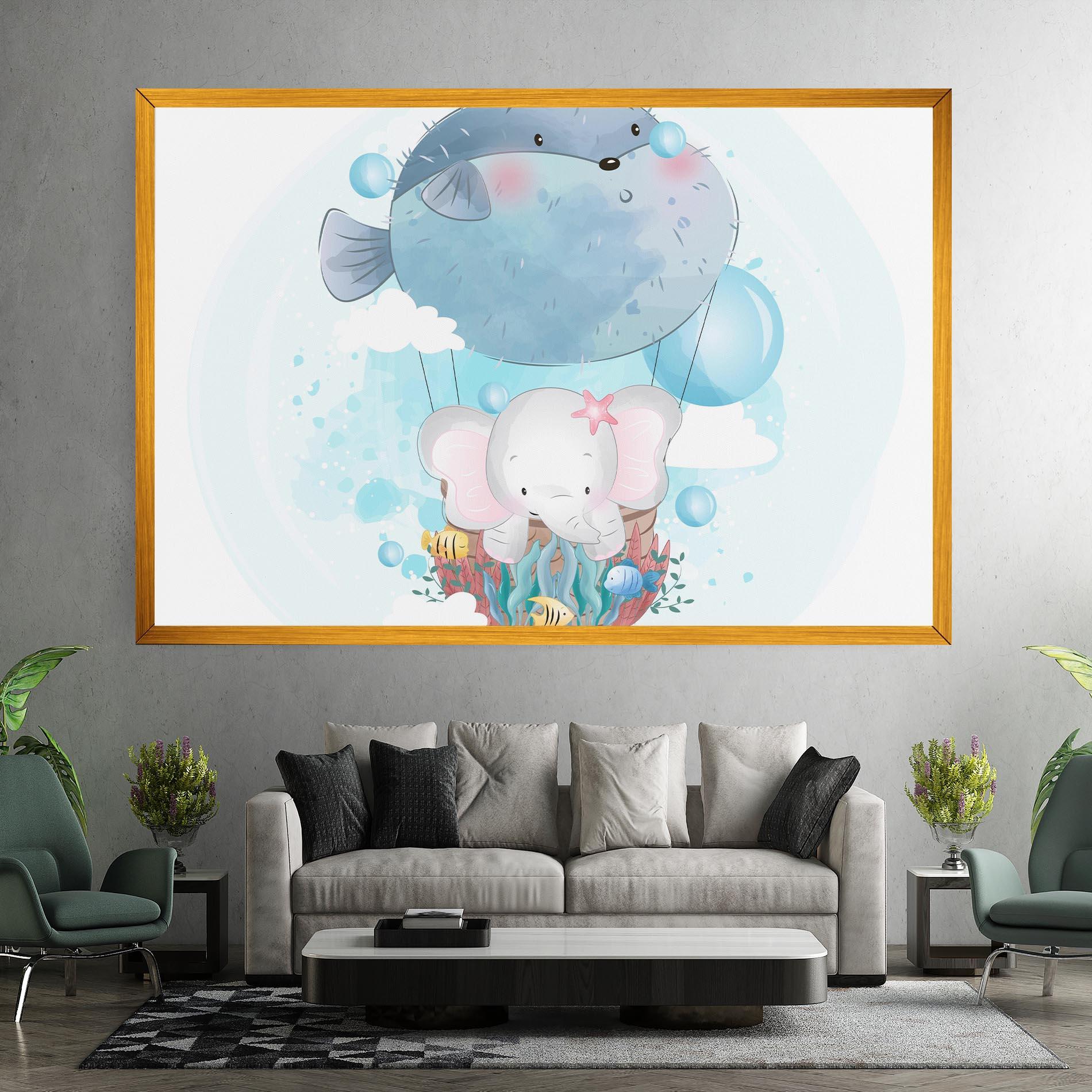 Vászonkép Swiming Elephant mockup 7